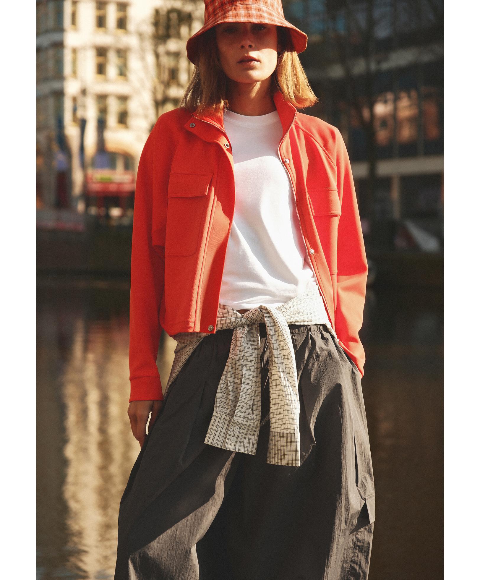 Geruit overhemd van katoenmix met lange mouwen