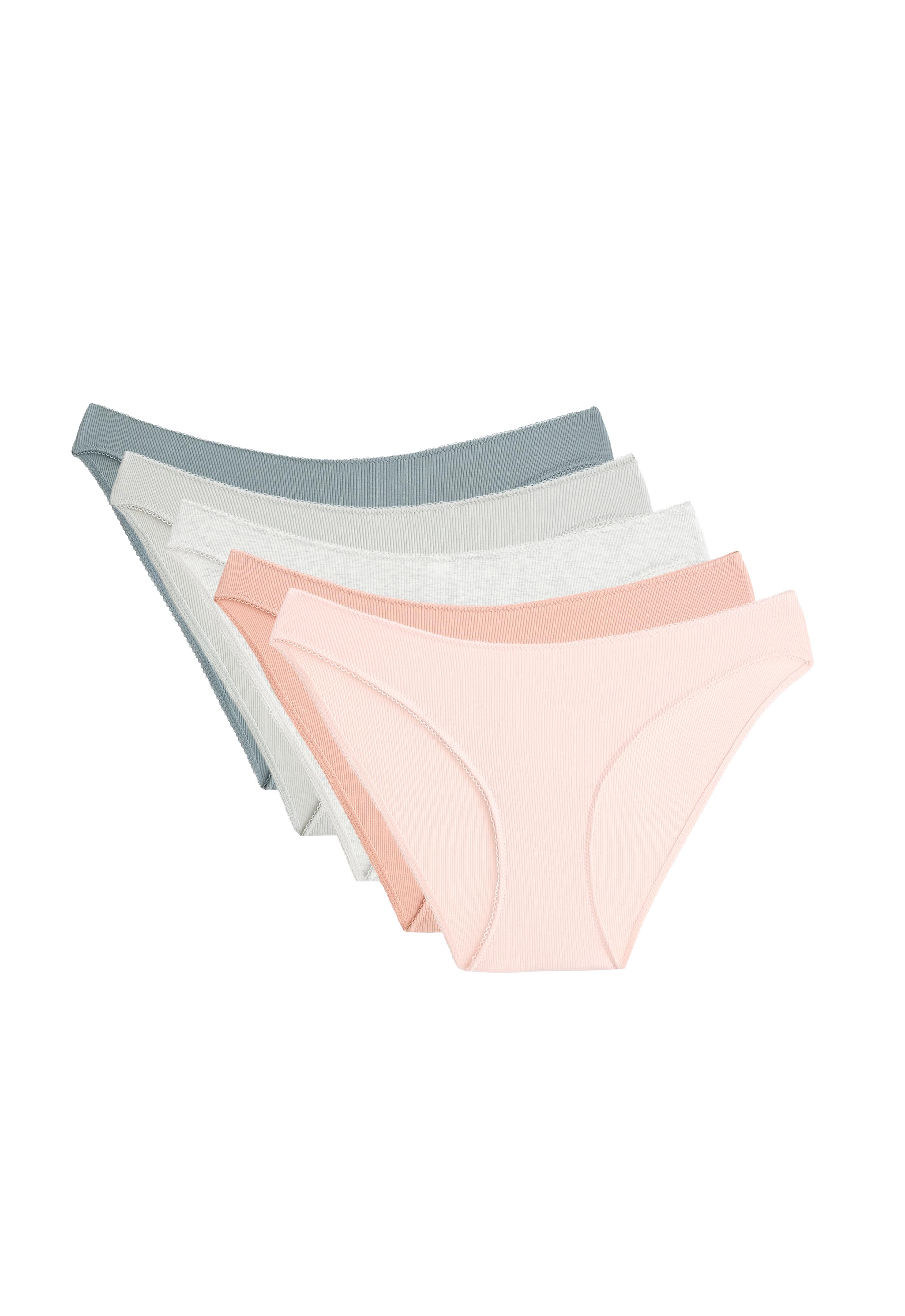 5 classic U-cut rib cotton briefs — PEACH   