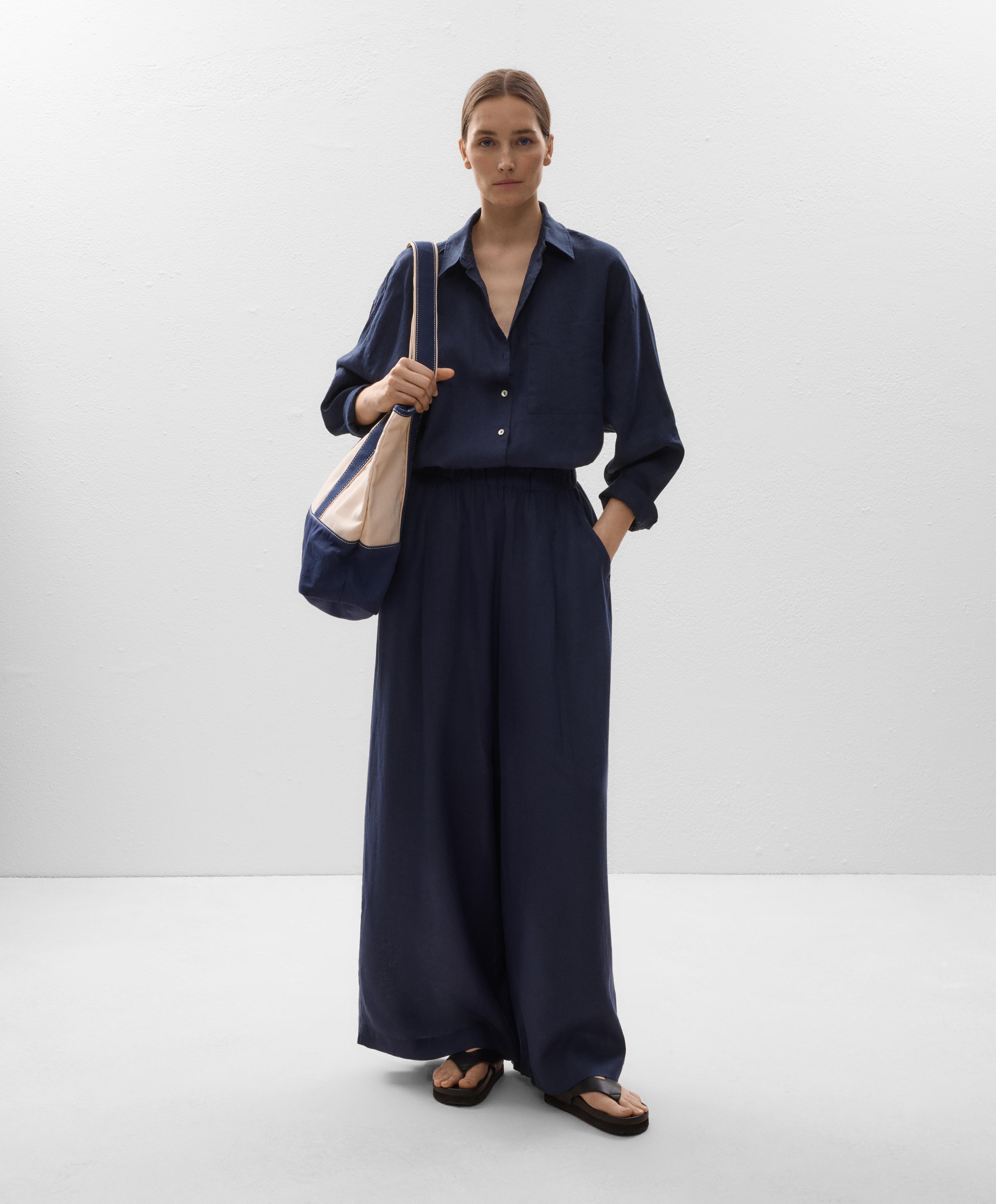 100% linen wide-leg trousers 100% linen wide-leg trousers