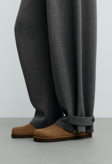 Adjustable barrel trousers in piqué cotton — GREY 4