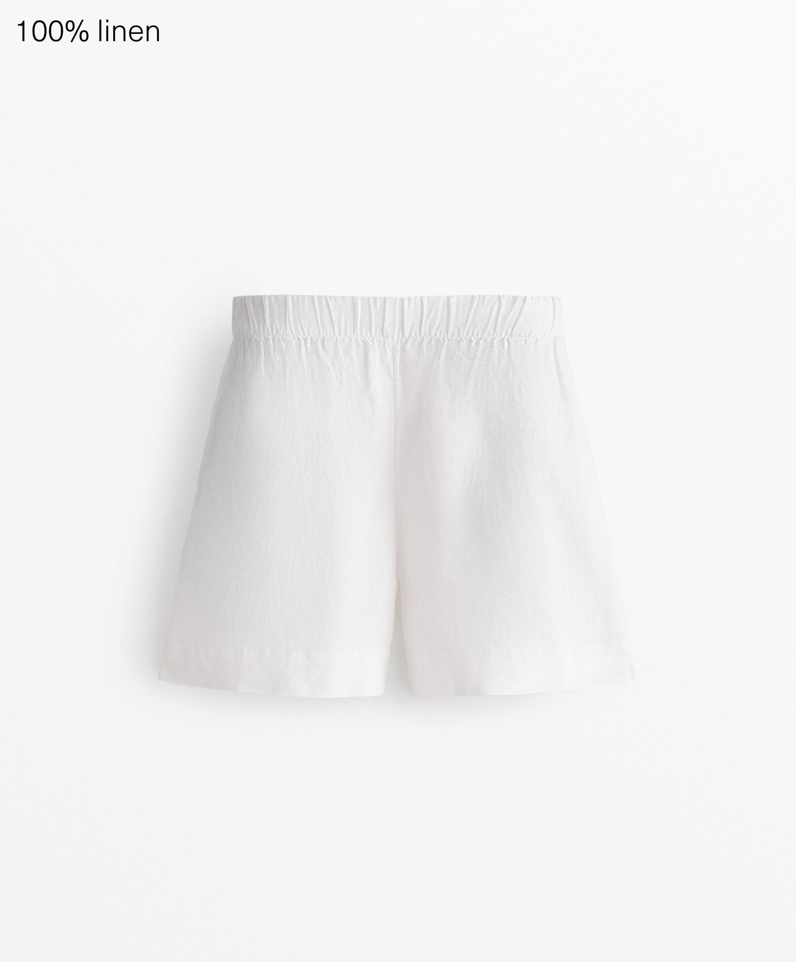 100% linen Bermuda shorts