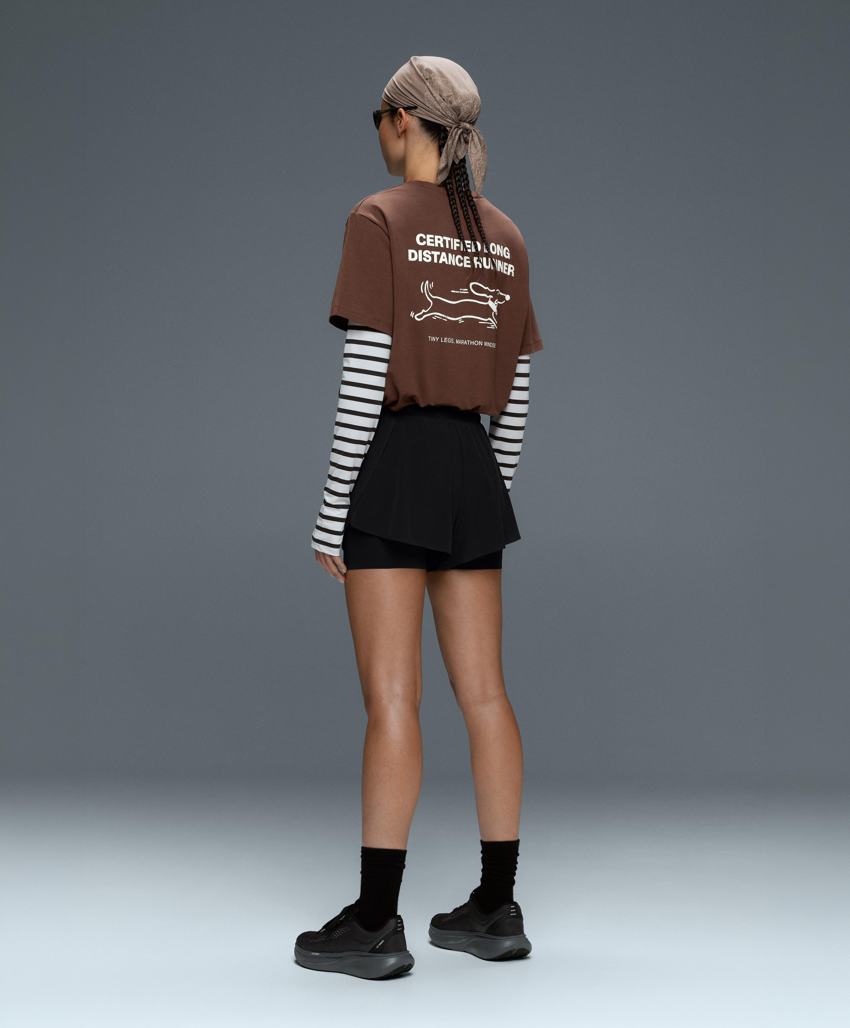 Boxy cotton blend short-sleeved T-shirt with print — COCOA
