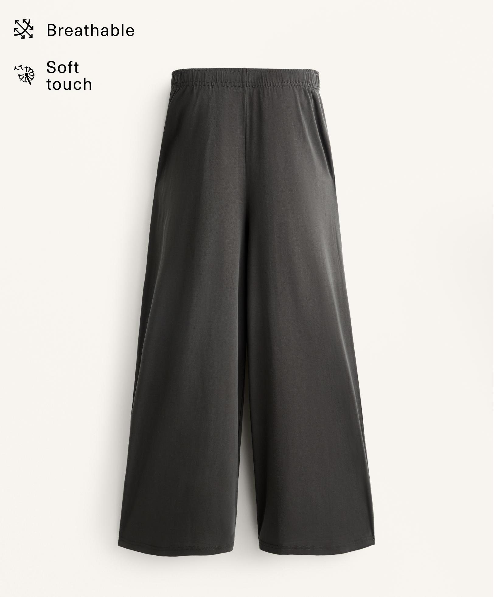 Flowy wide-leg crop trousers with modal