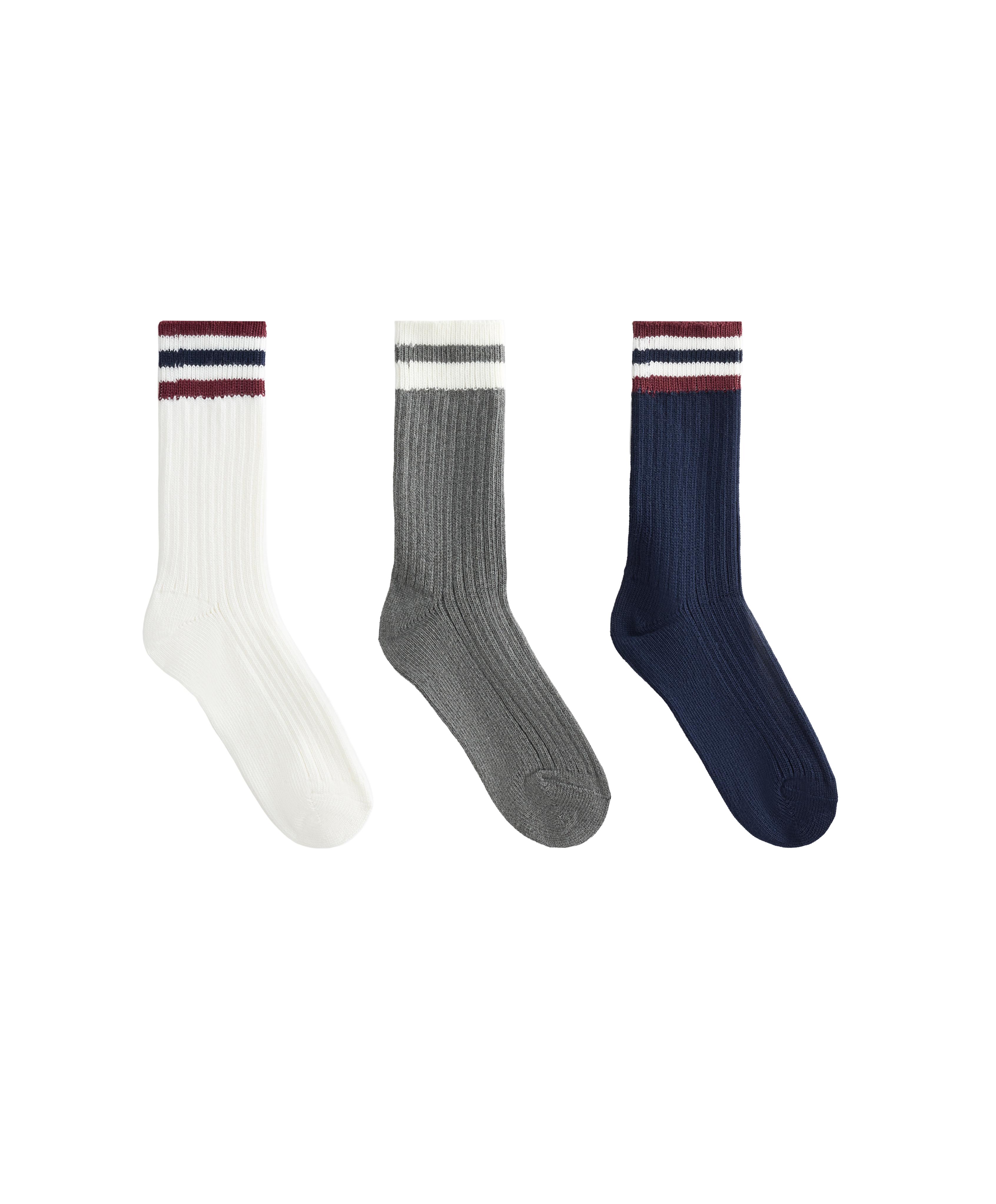 3 pairs of cotton blend classic socks — NAVY BLUE