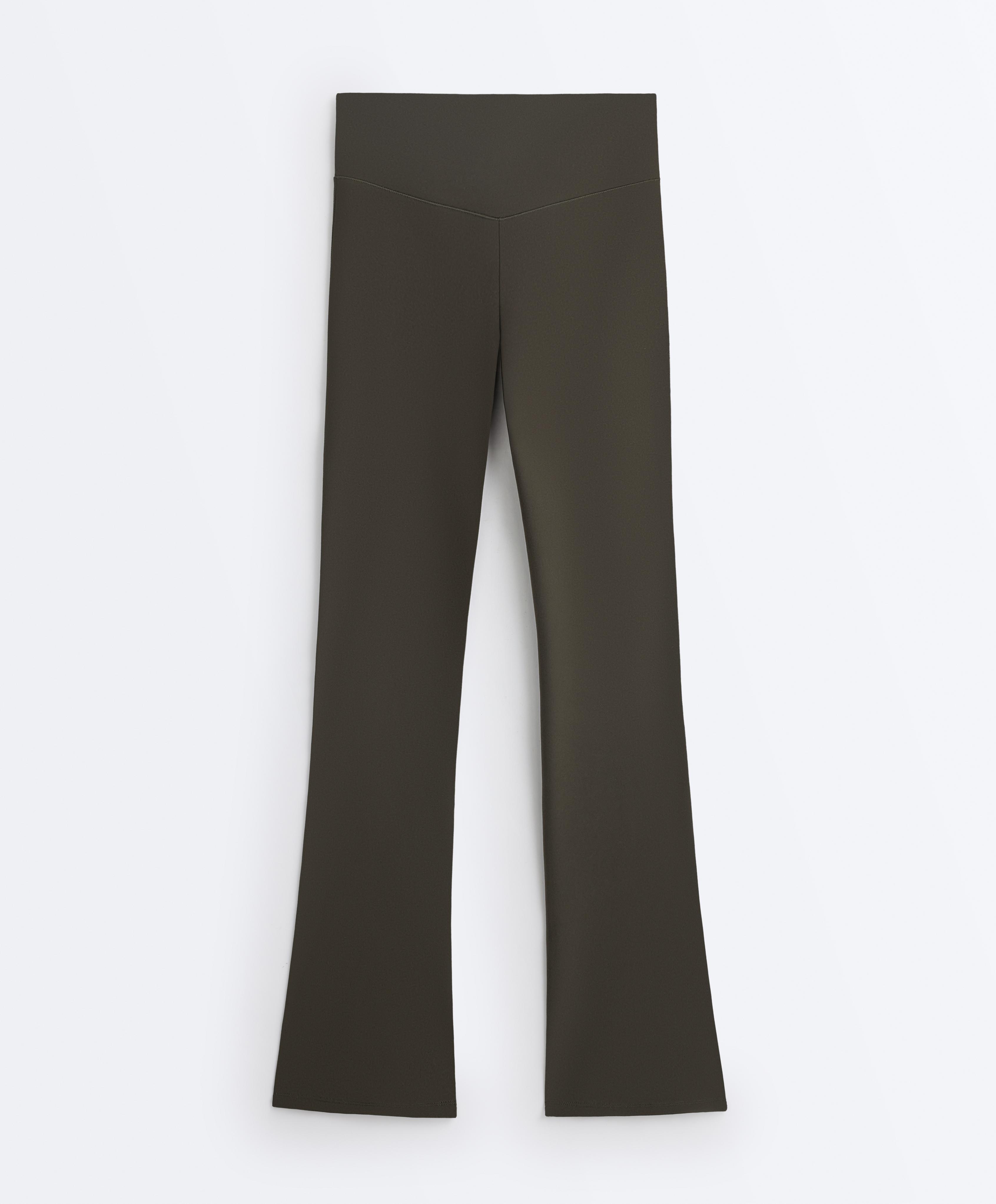 Evermove high rise flare trousers — BROWN