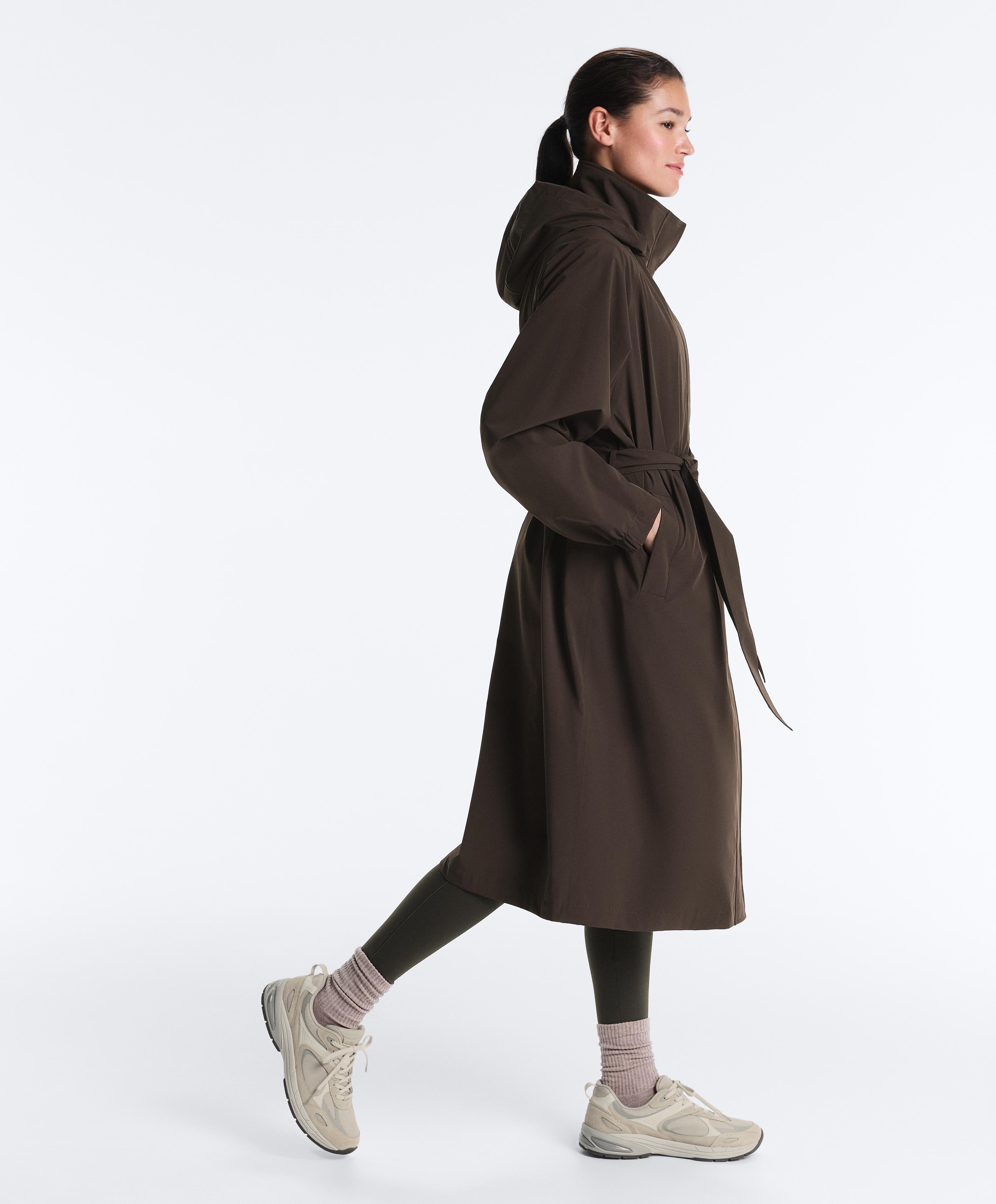 Long extra lightweight 10k waterproof jacket — BROWN
