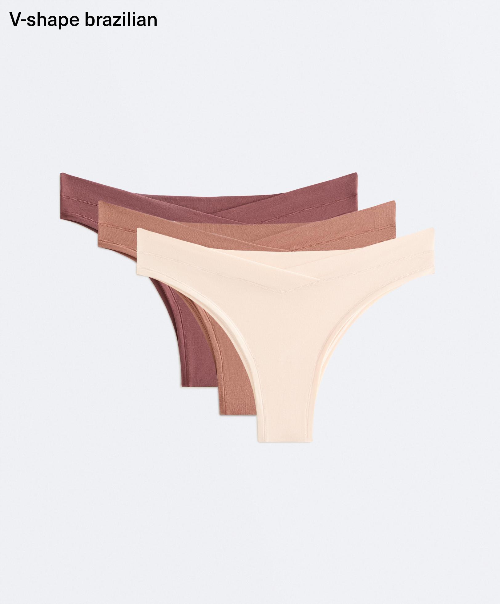 3 modal blend V-cut Brazilian briefs