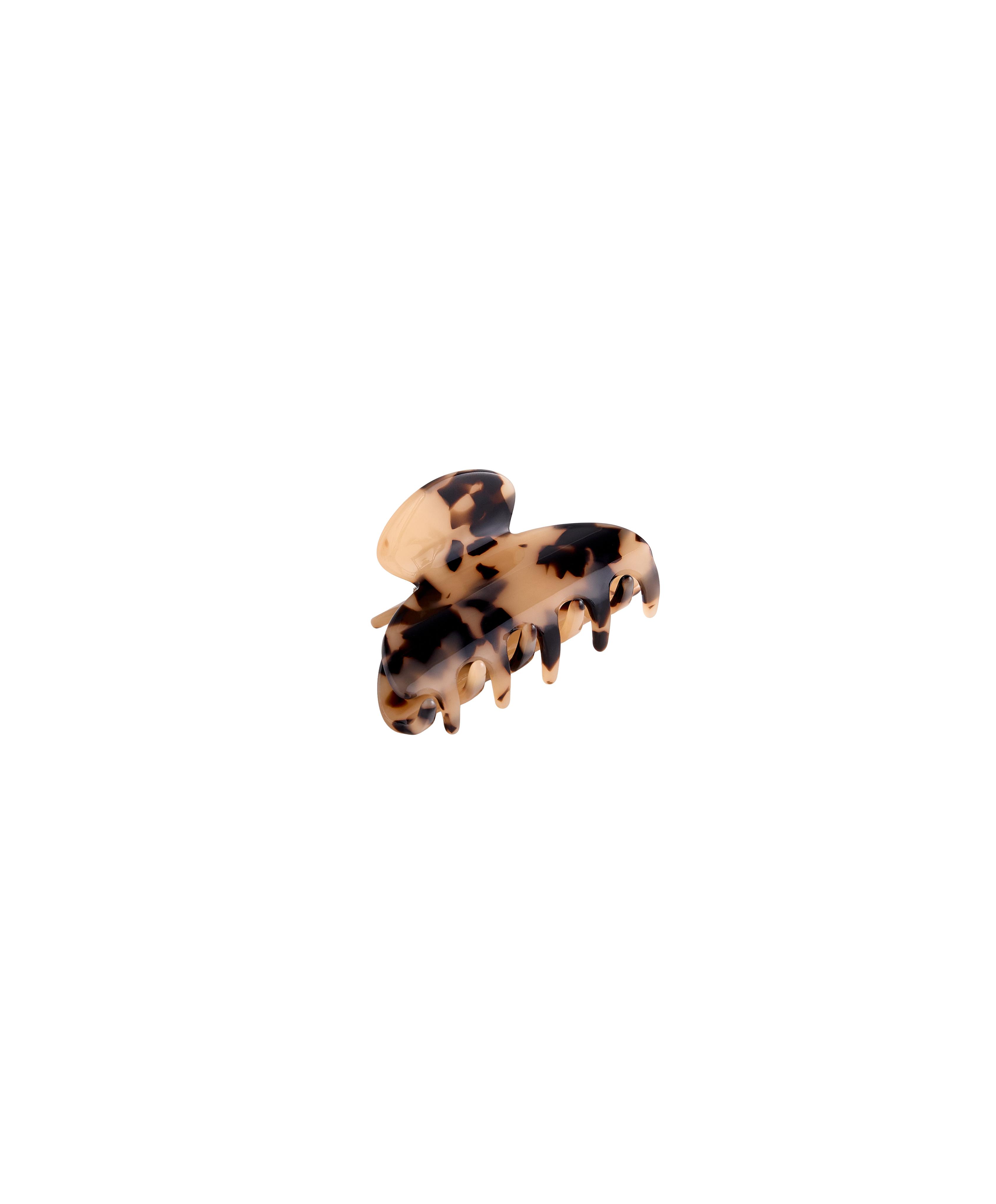 Medium tortoiseshell-effect hair clip — BLACK