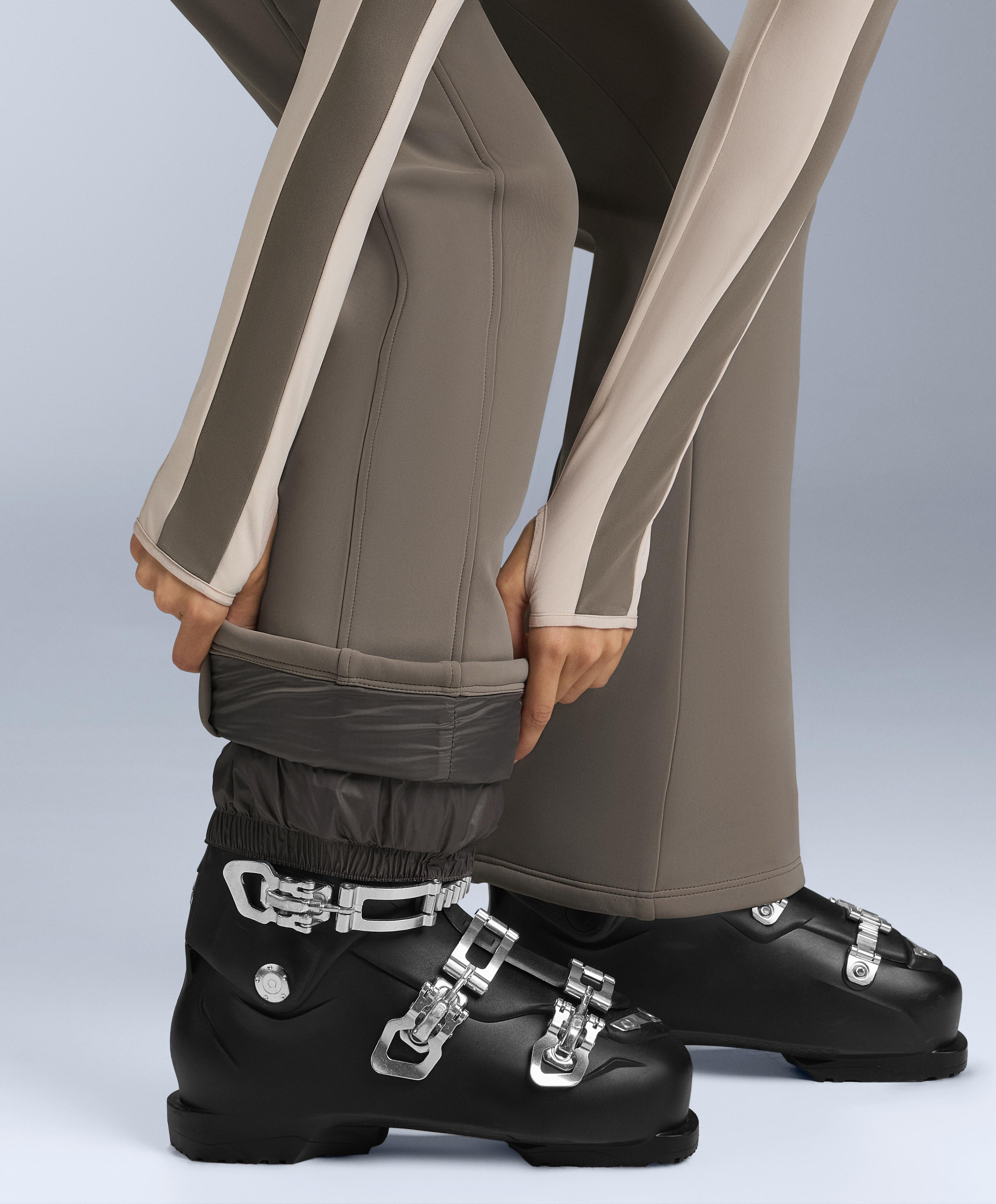 Water-resistant flare stretch SKI trousers — DARK TAUPE