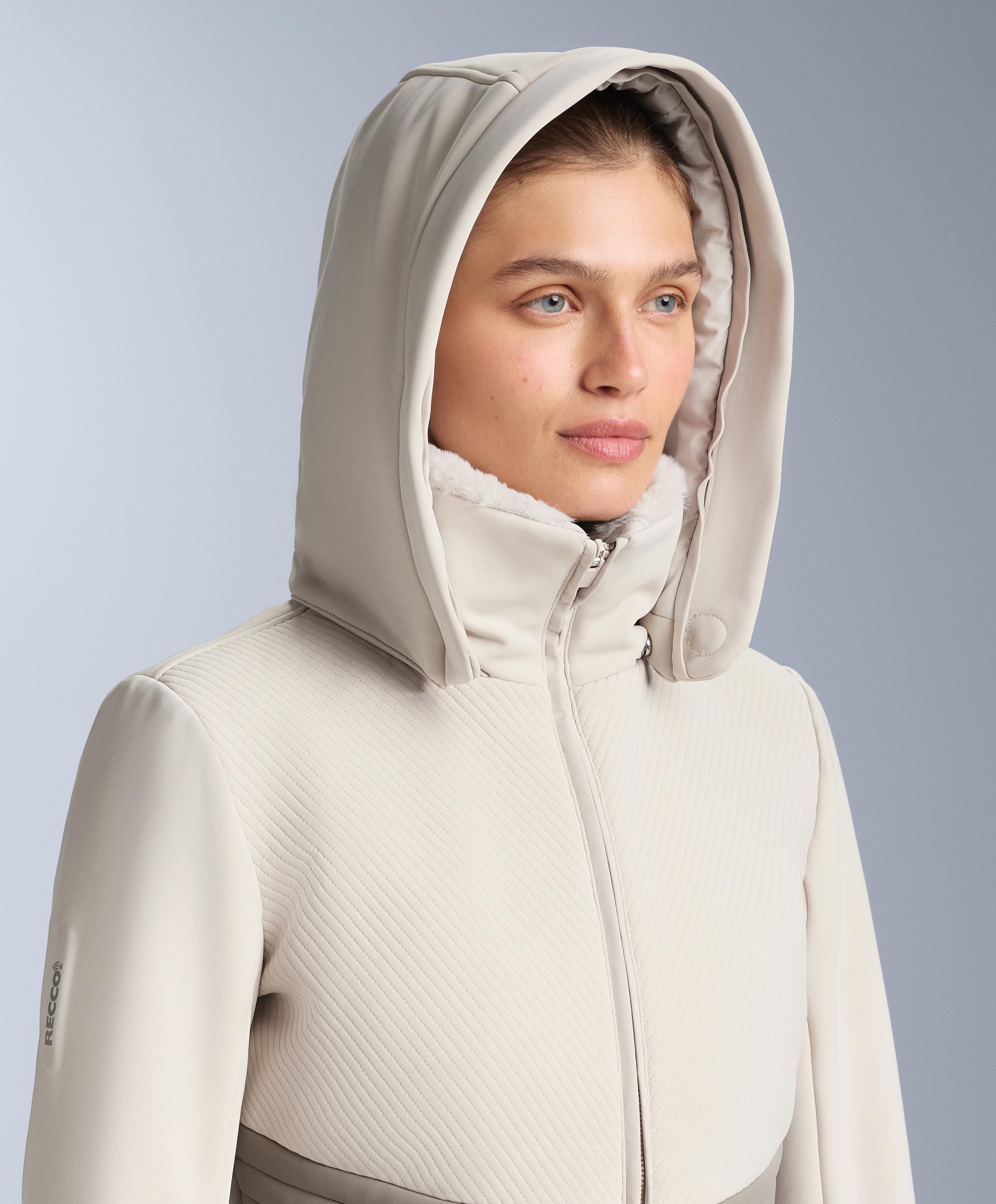 Super-fitted water-resistant colour-block Primaloft® SKI jacket — PALE MINK