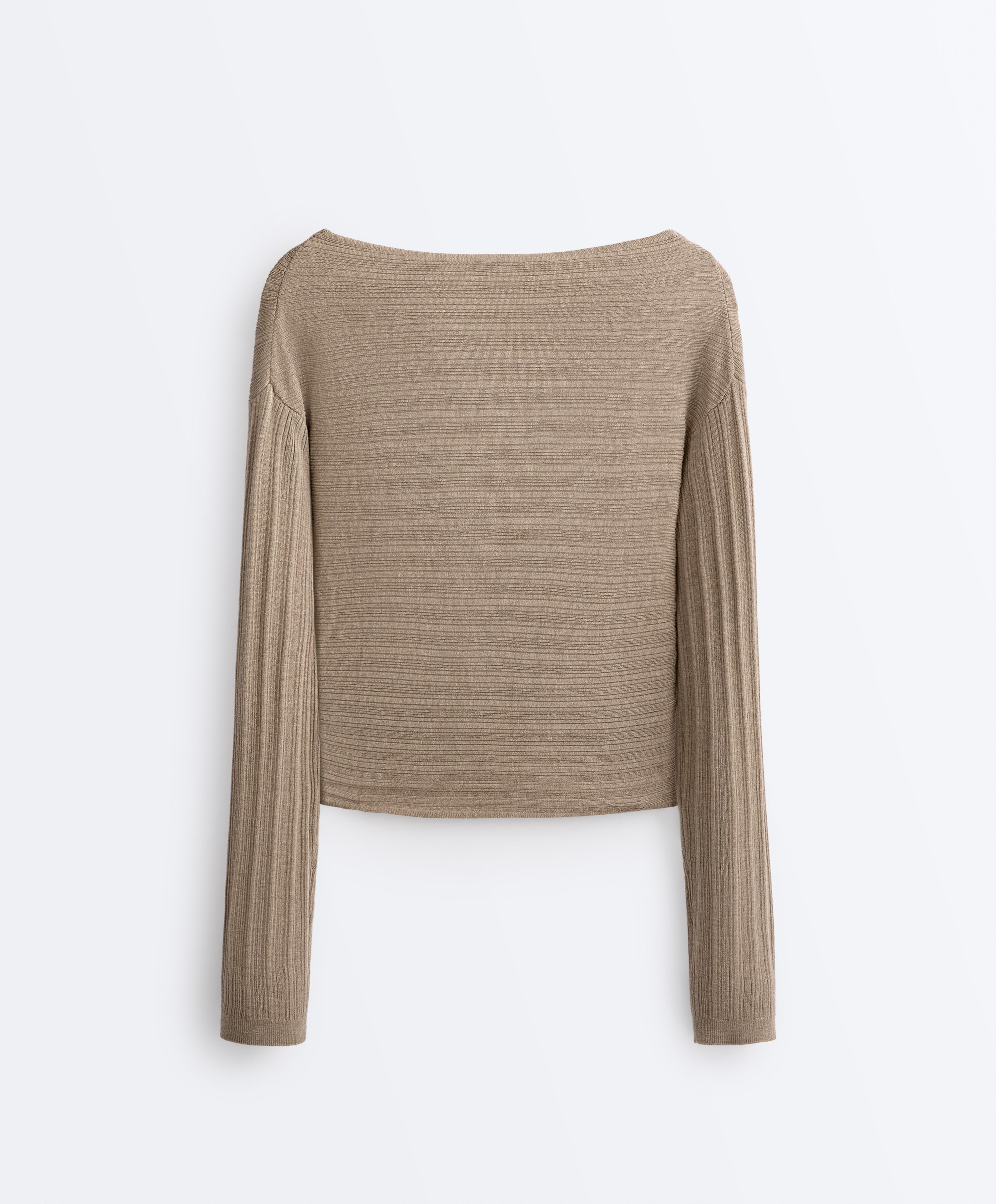 Fine knit rib jumper — DARK TAUPE