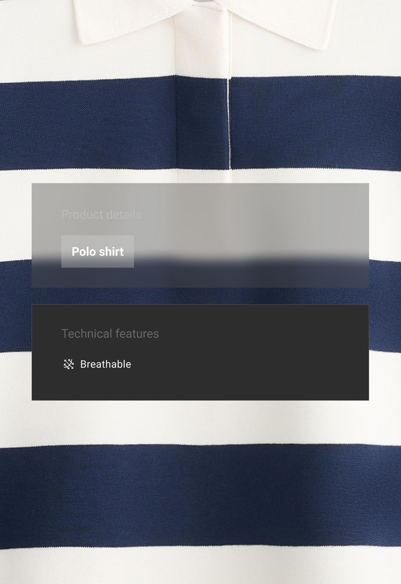 Striped jacquard cotton piqué polo shirt — NAVY BLUE