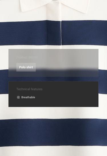 Striped jacquard cotton piqué polo shirt — NAVY BLUE 2
