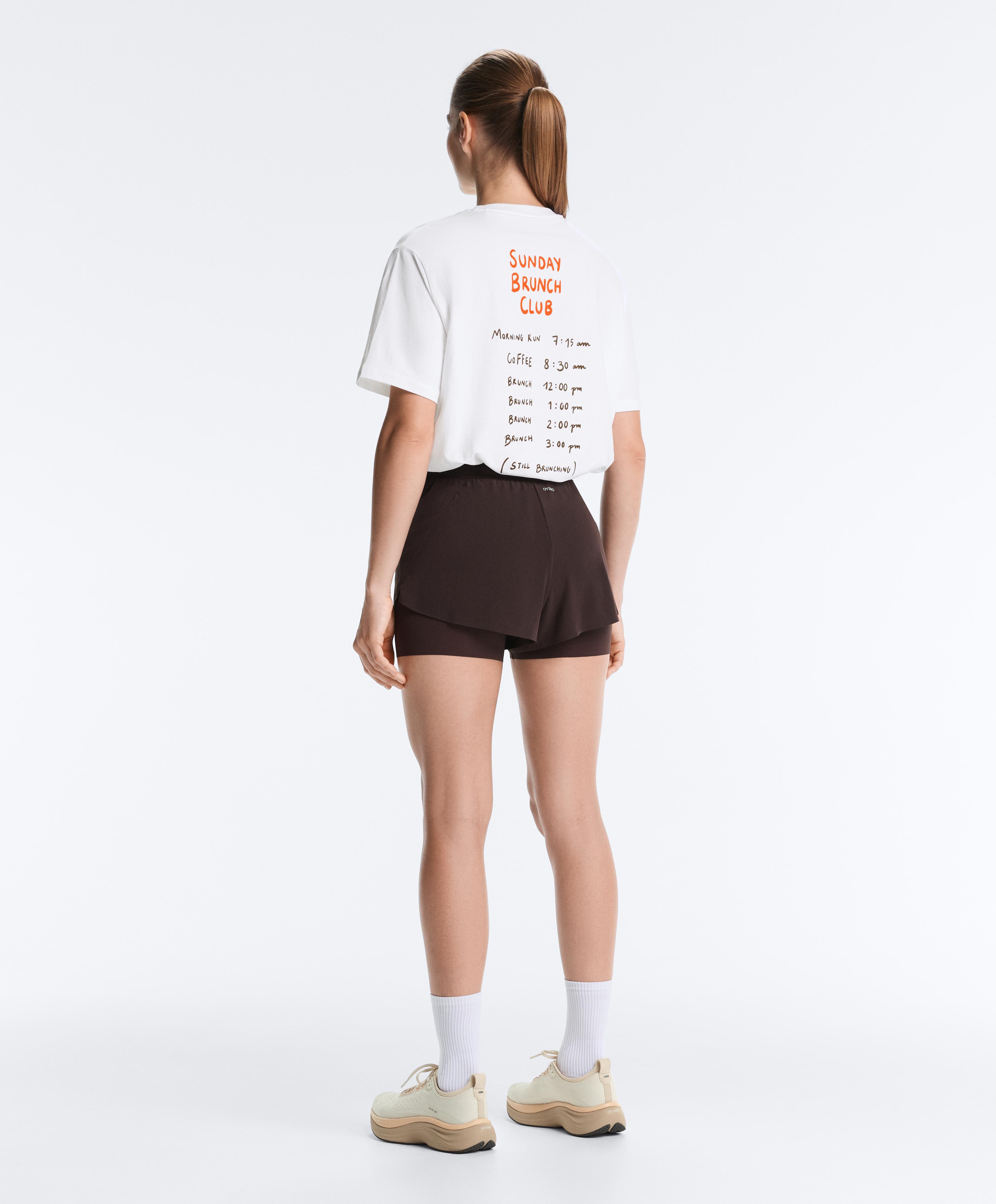 Oversize short-sleeved cotton blend T-shirt with slogan — WHITE