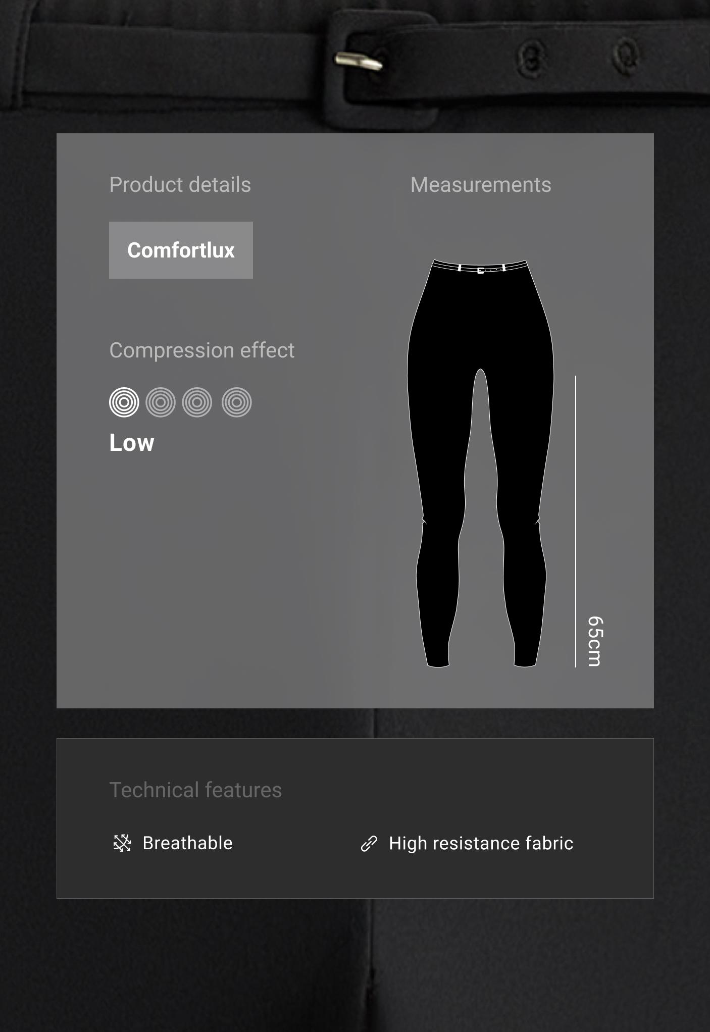Comfortlux high-rise 65cm ankle-length leggings with belt — BLACK