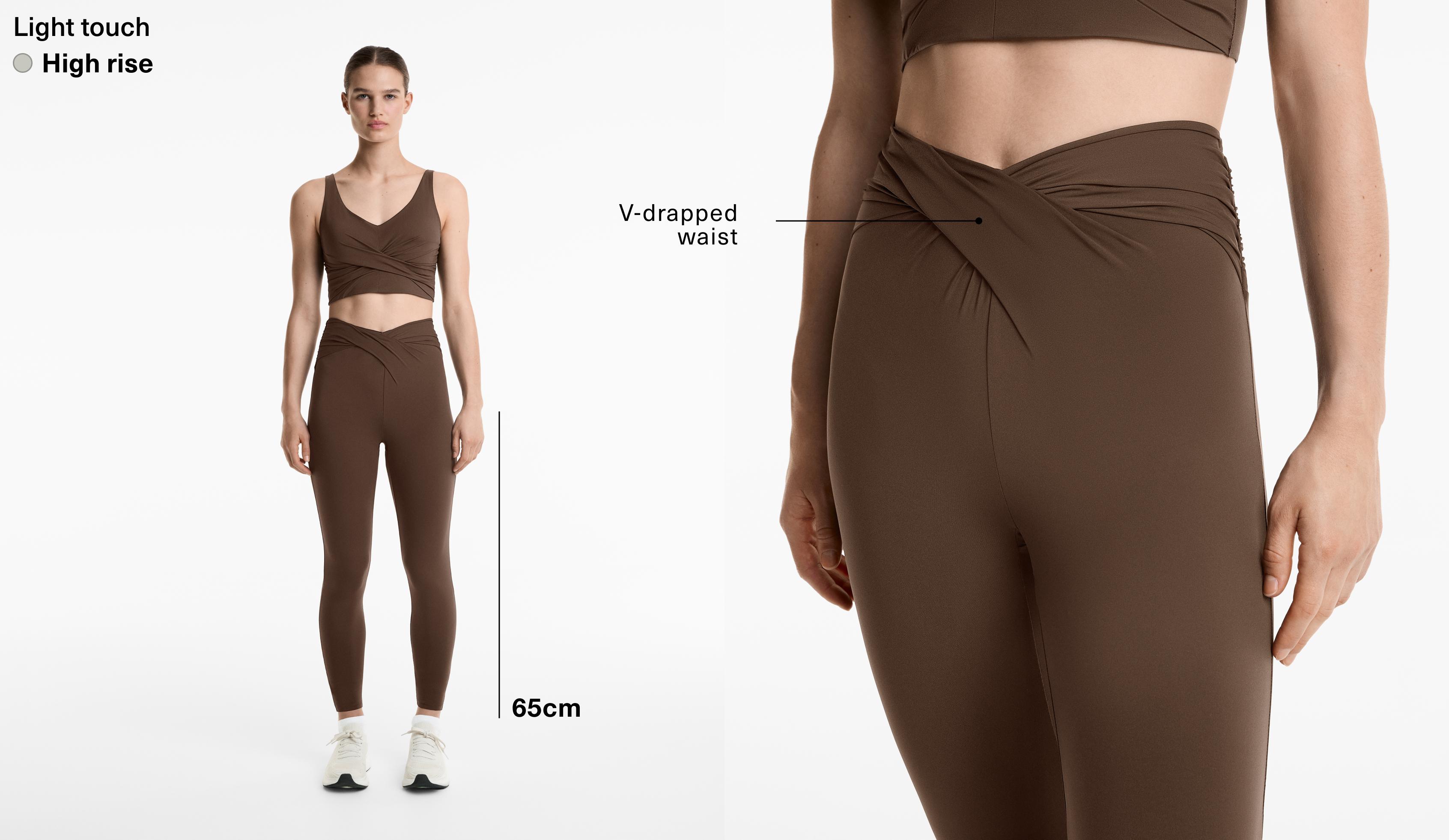 Leggings tobilleros Light Touch drapeado corte V
