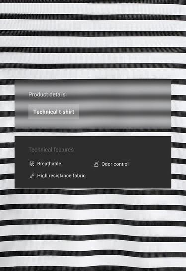 Regular Fit technical T-shirt, long sleeve, striped print — BLACK 2