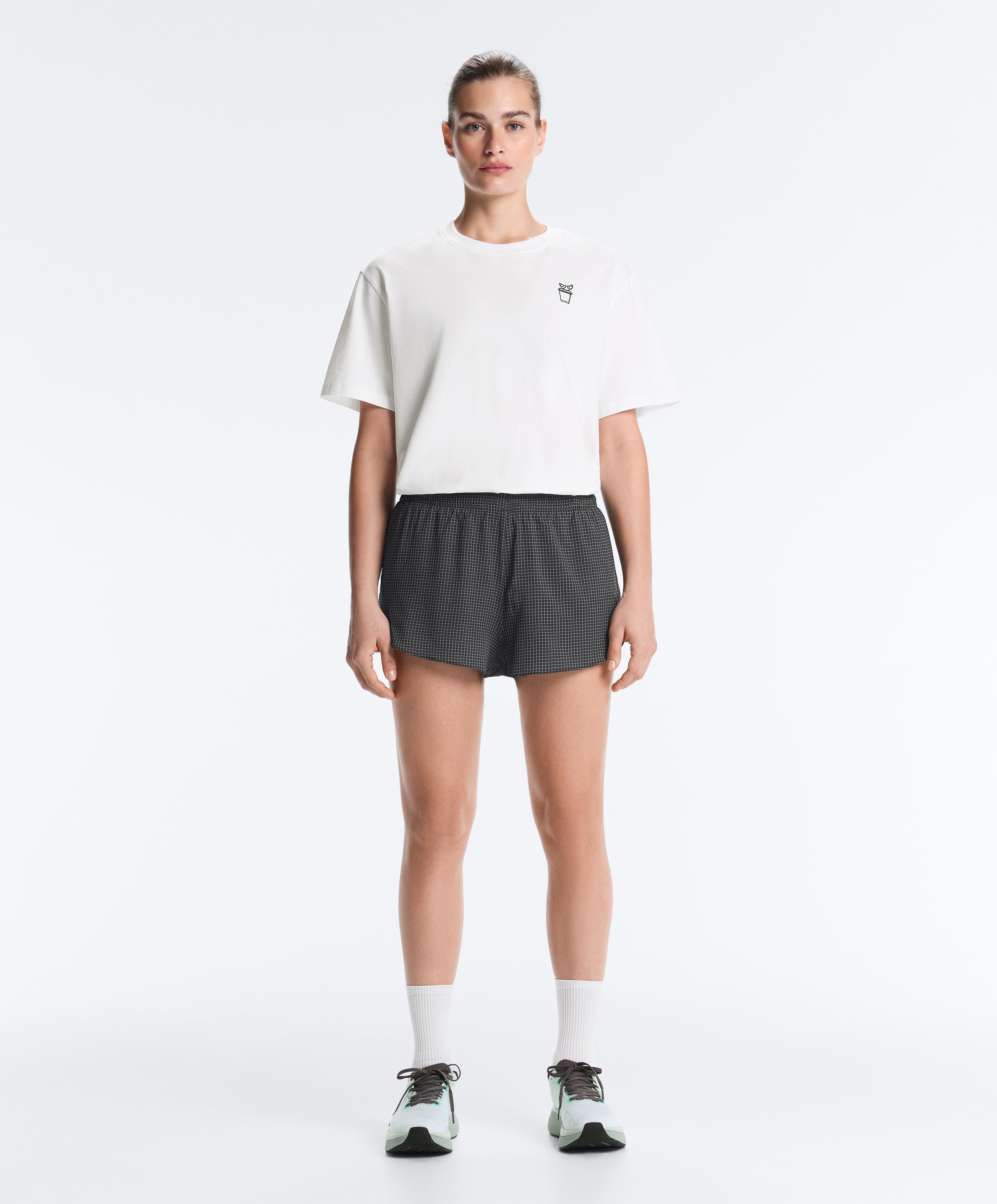 Boxy cotton blend slogan T-shirt — WHITE 