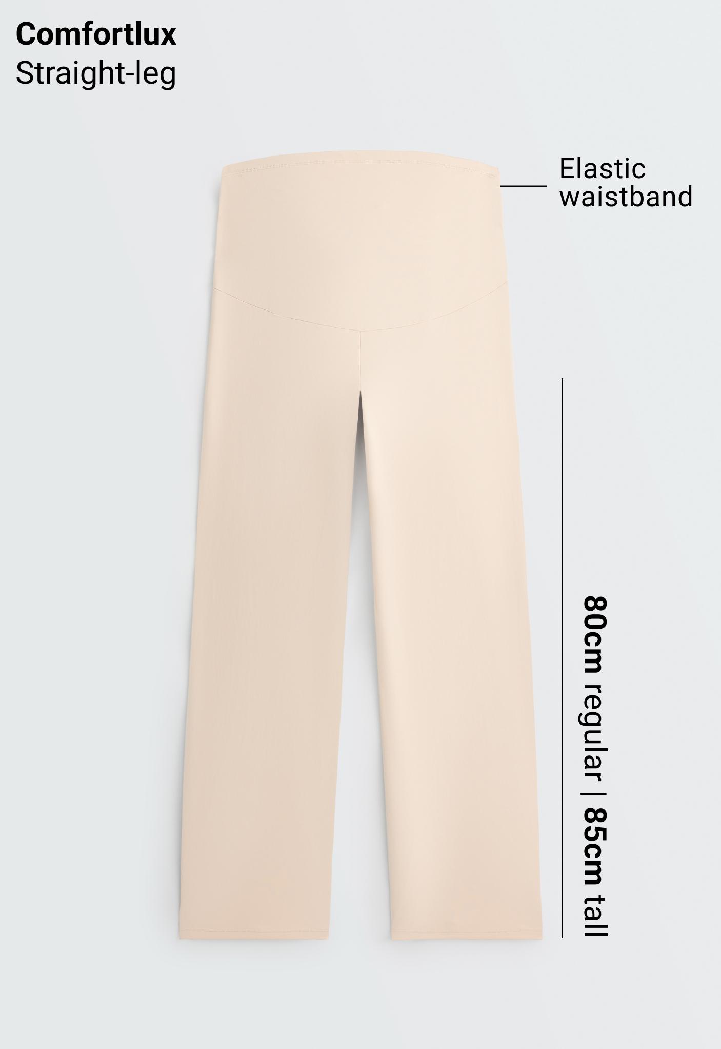 Comfortlux maternity straight-leg trousers — SAND