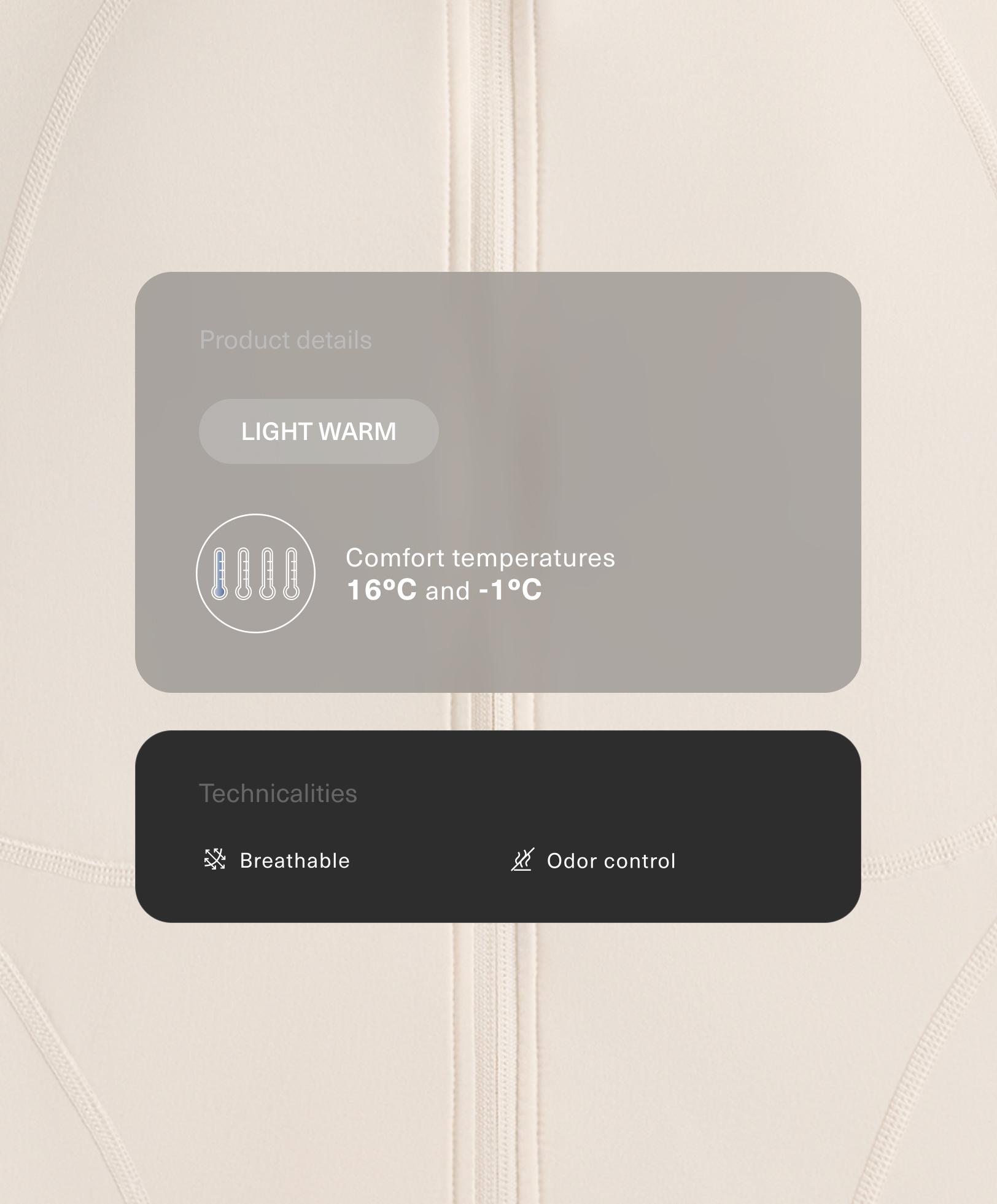 Veste technique light warm coutures