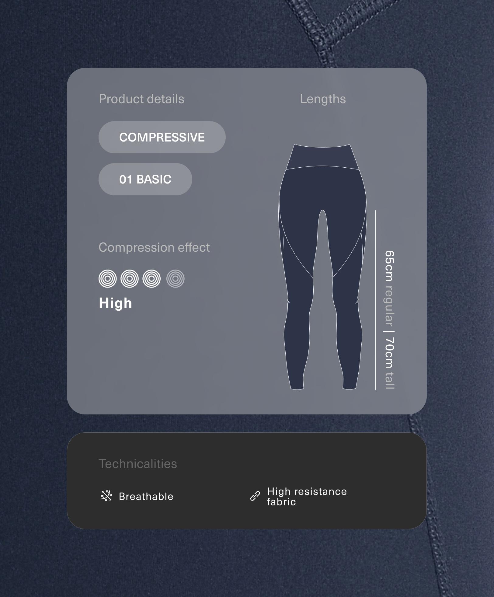 Knöchellange High-Rise Compressive Basic Leggings
