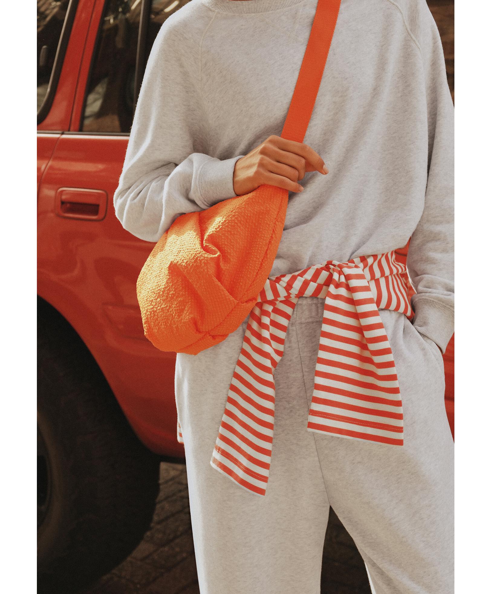 Quilted checked crossbody bag — ORANGE