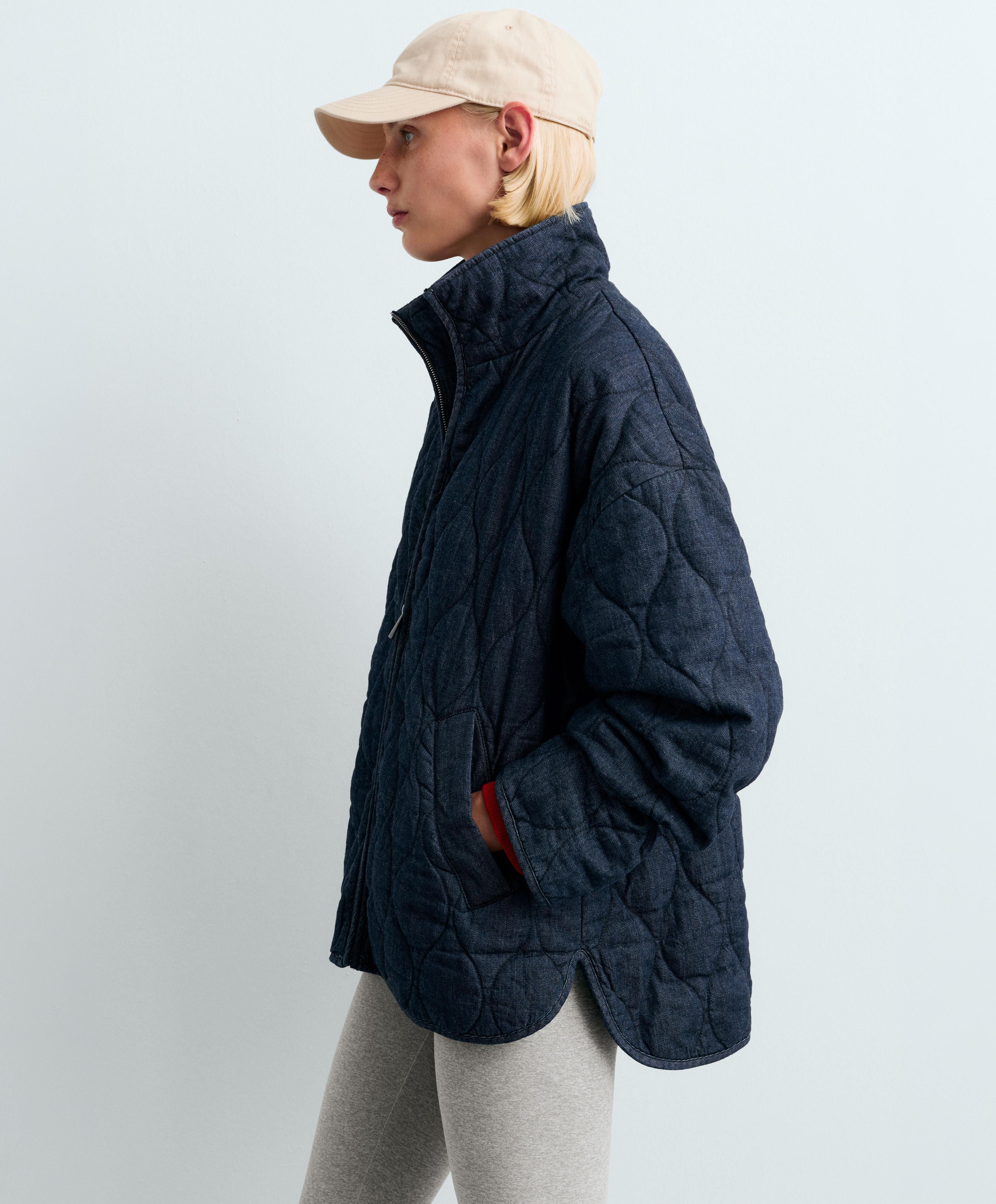 FELLEX® AEROGEL denim-effect boxy padded jacket — MID DENIM