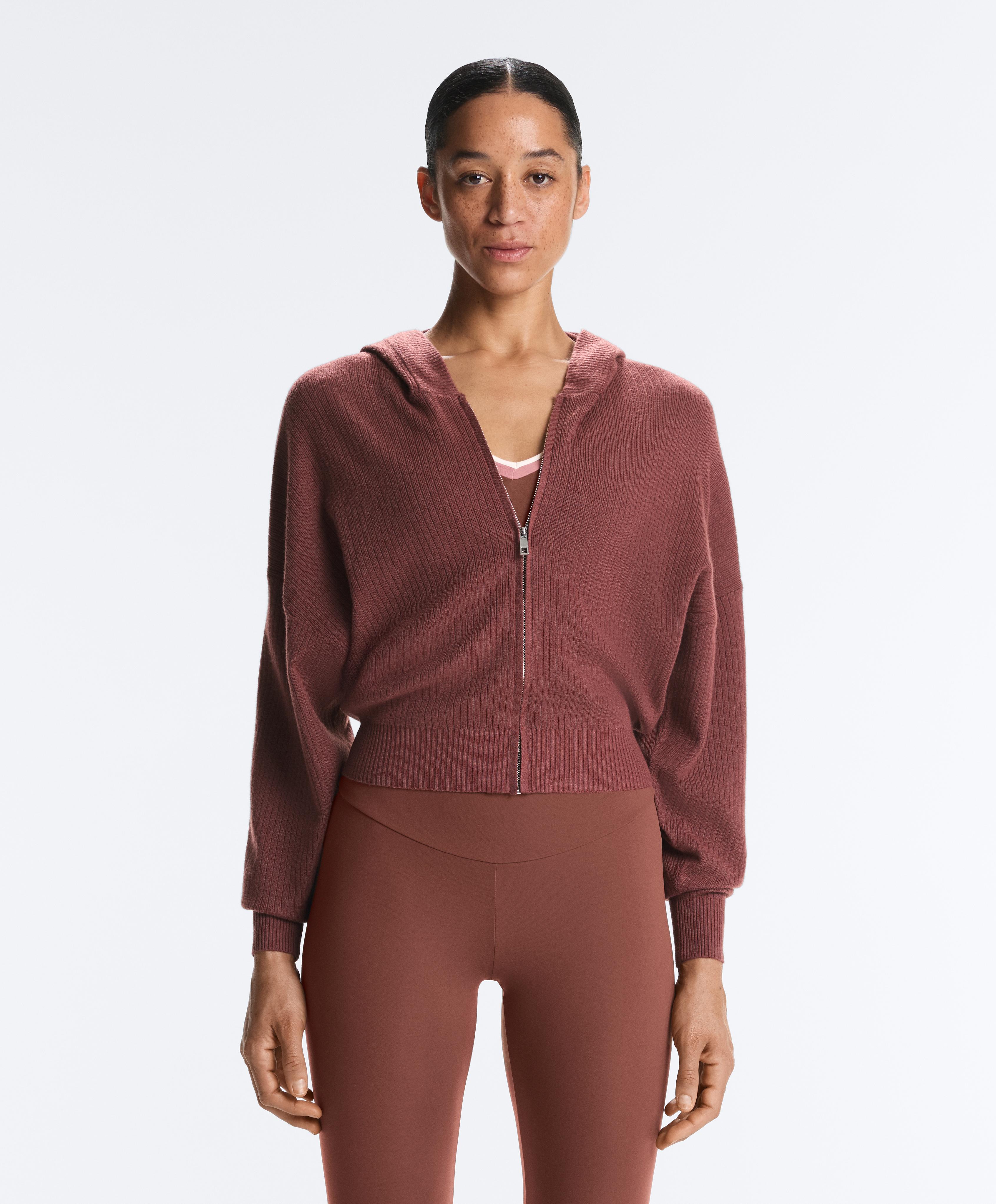 Strickjacke Rib mit Kapuze - Sale