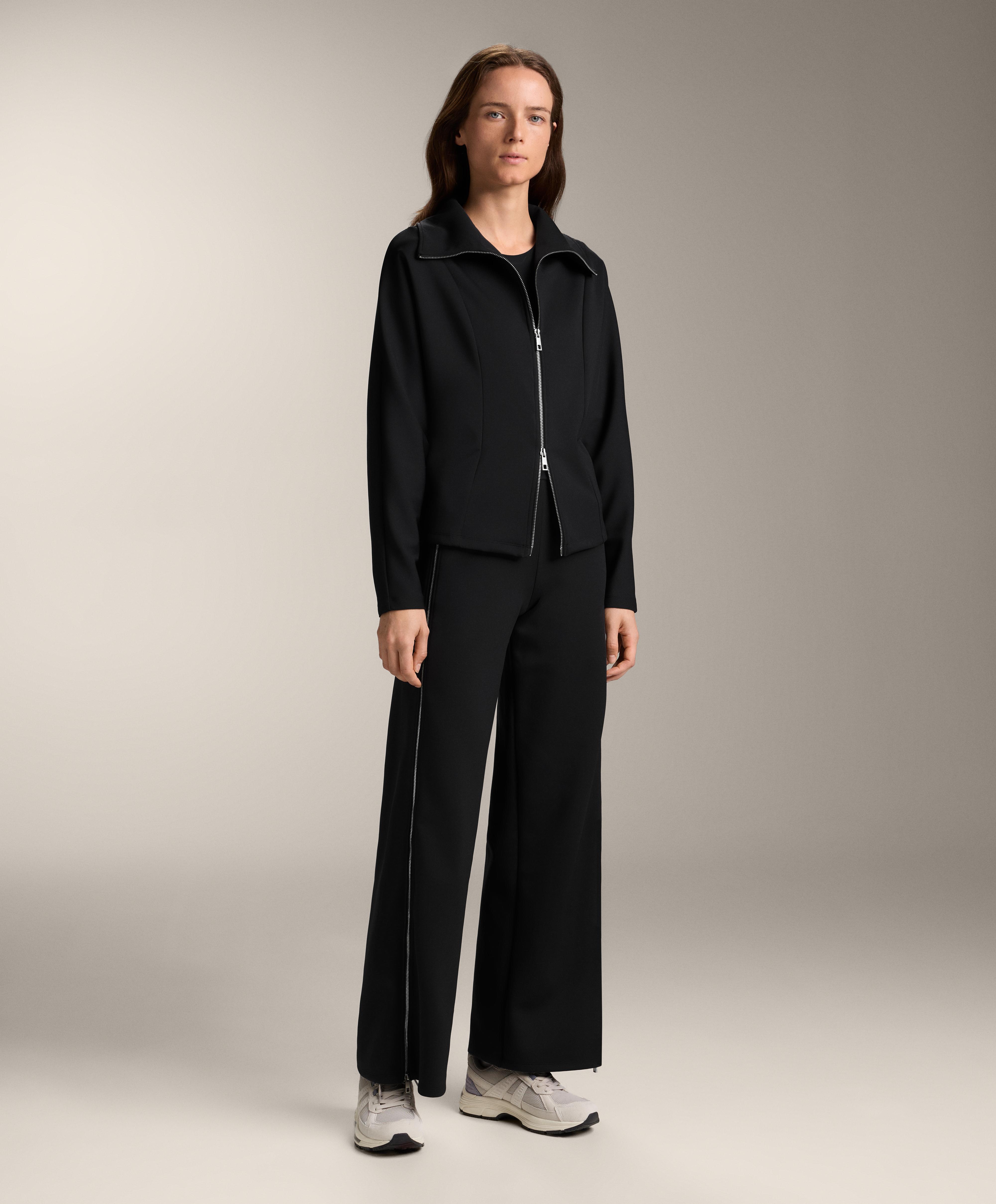 Total Look Flare High Rise in Schwarz mit Reißverschluss und Neopren-Effekt - Sale