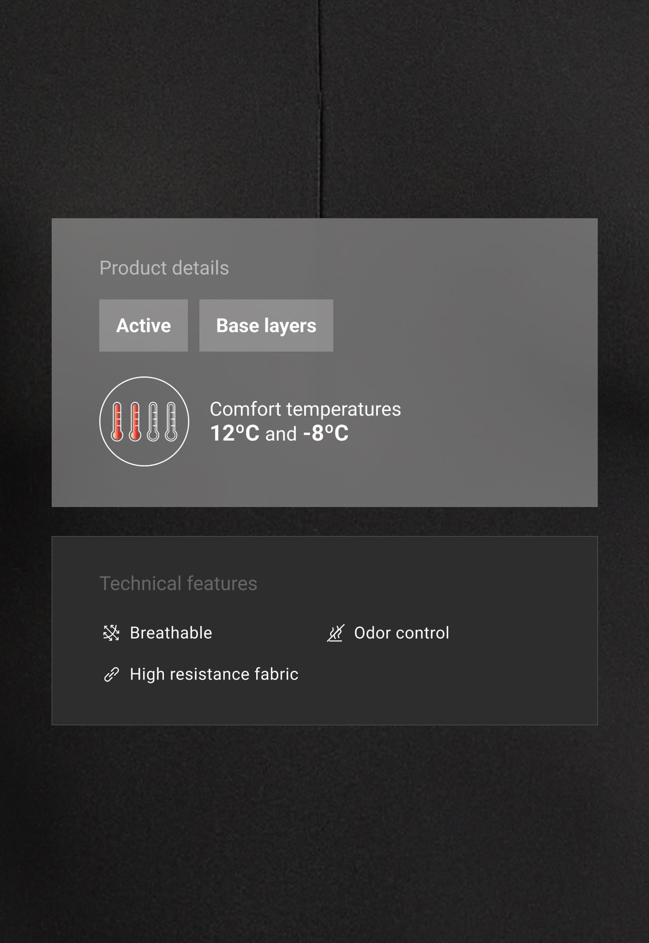 Thermal Base layer half-zip body — BLACK