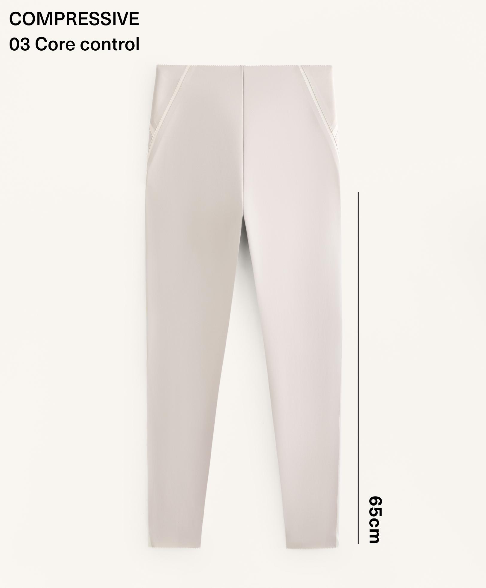 High-rise Compressive reflective core control ankle-length leggings