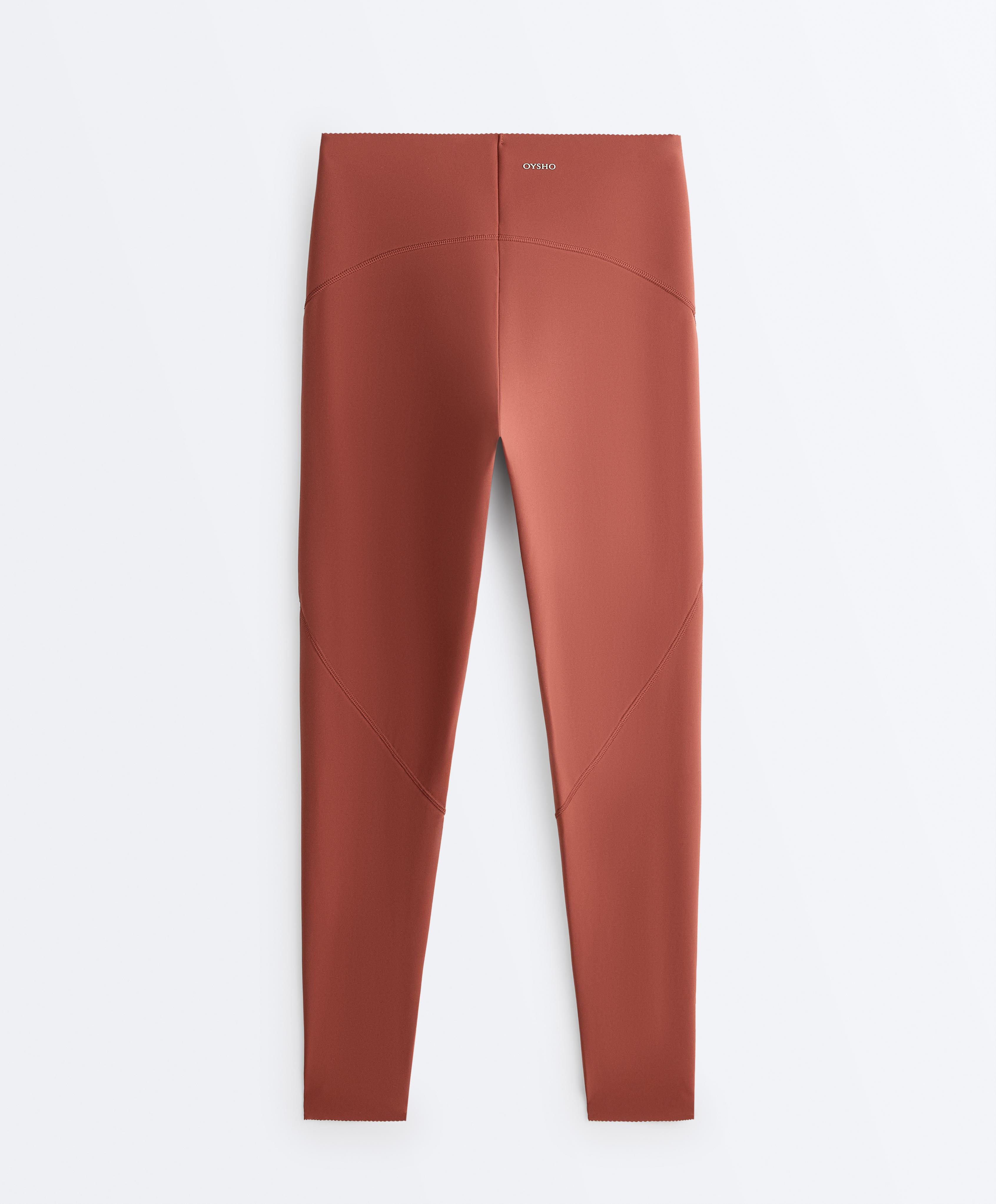 Basic compressive high-waisted ankle-length leggings — WASHED TERRACOTTA