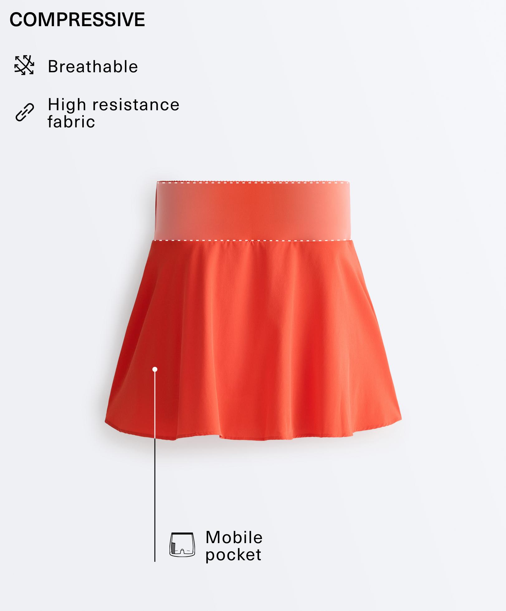 High rise Compressive skirt — BRIGHT ORANGE