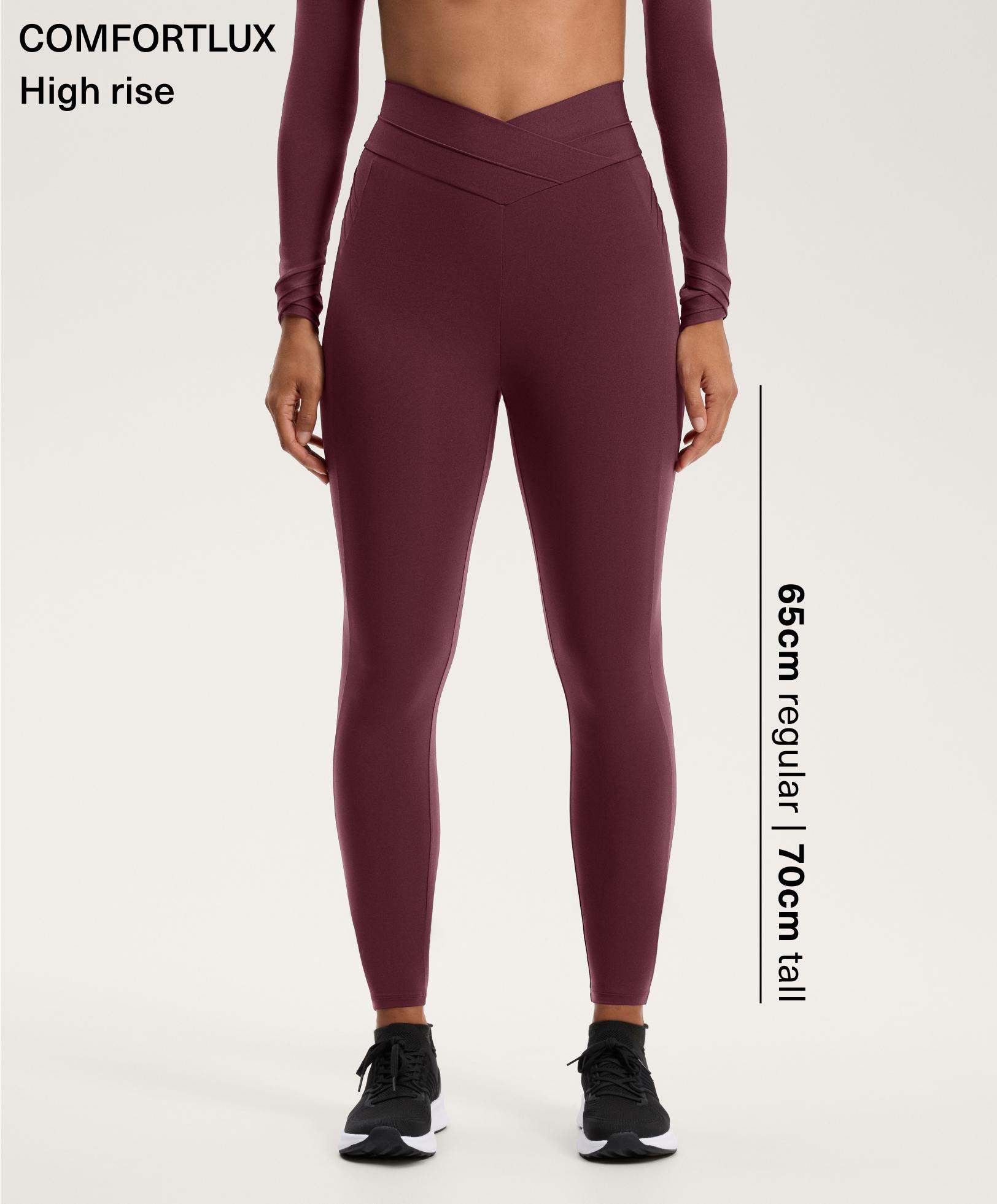 Comfortlux V-waist ankle-length leggings with ribbed detail Comfortlux V-waist ankle-length leggings with ribbed detail