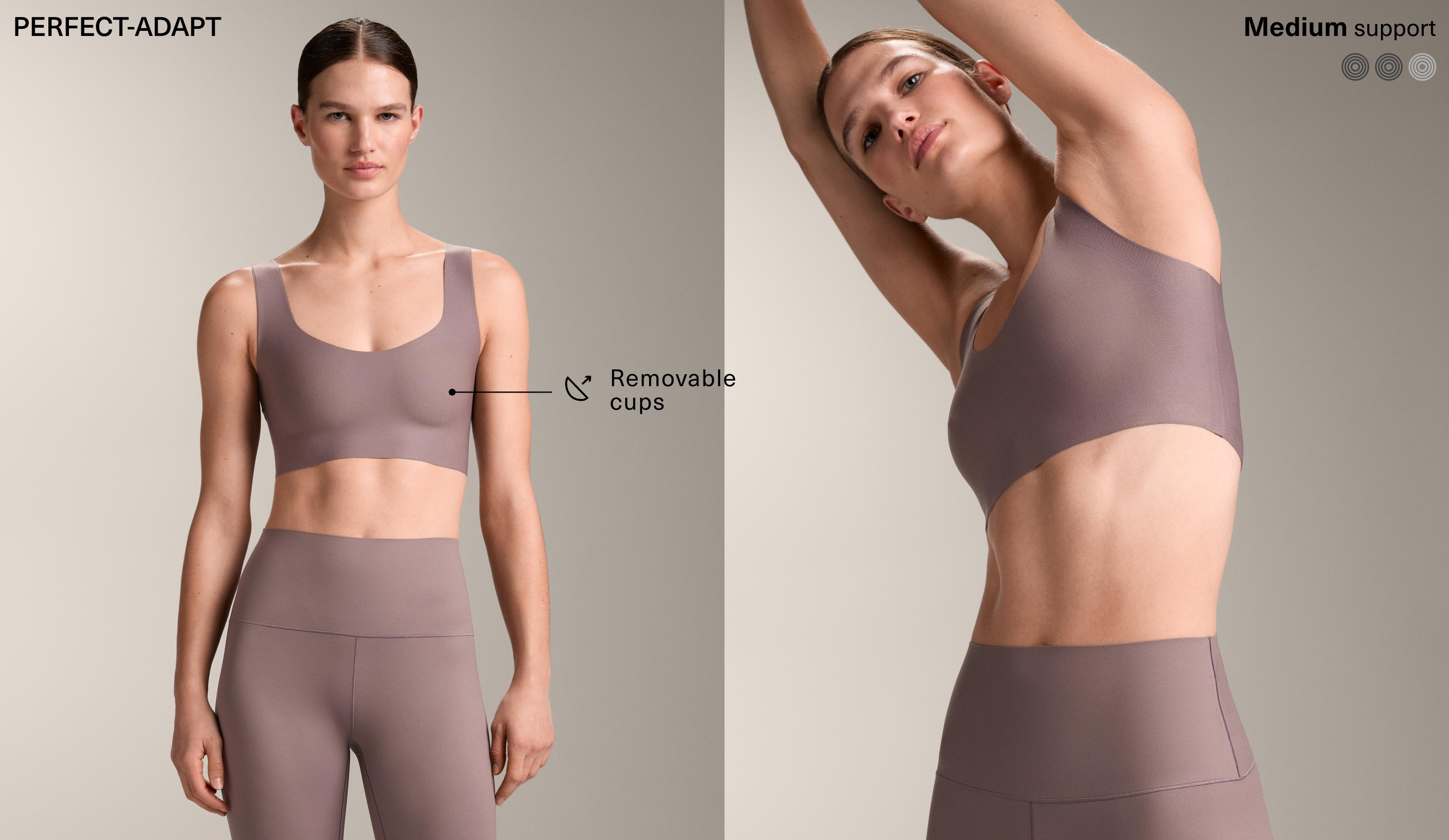 Perfect-adapt medium-support sports bra with cups