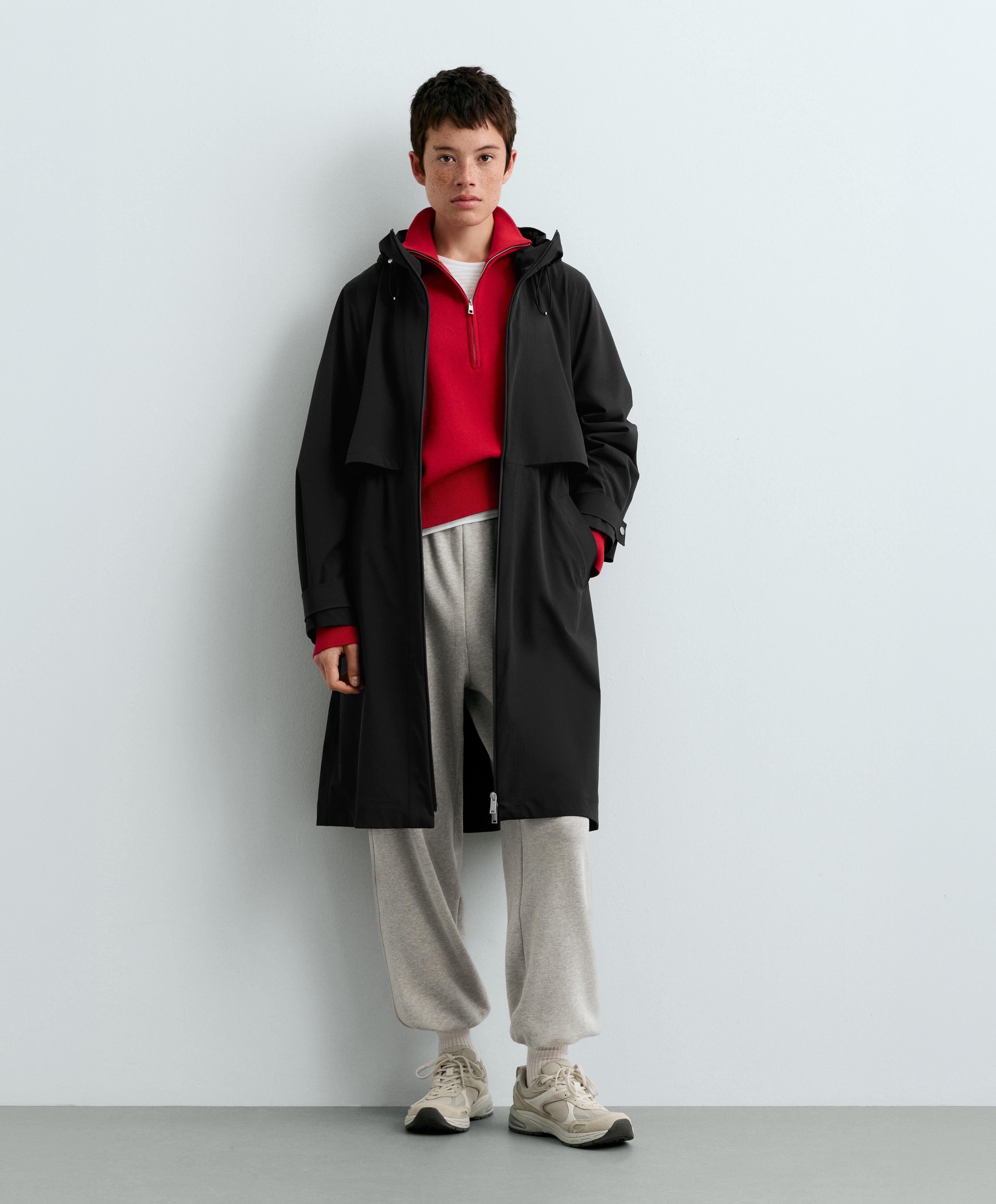 Extra lightweight long 10k waterproof jacket — BLACK
