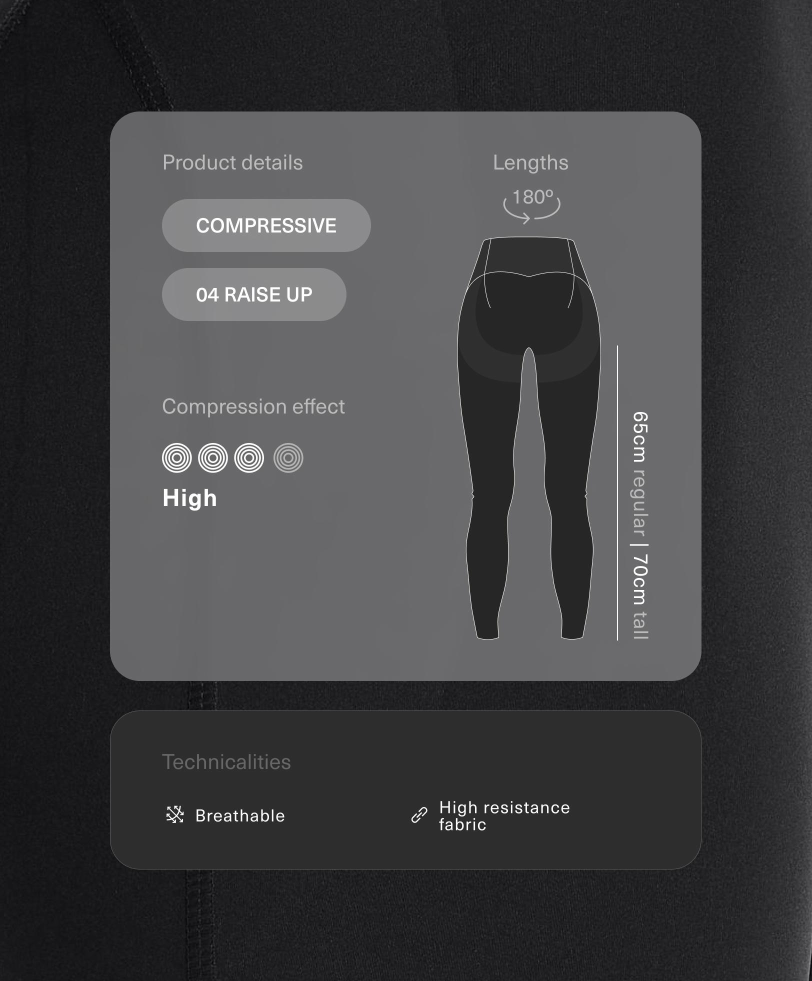 High-waisted Compressive raise up ankle-length leggings