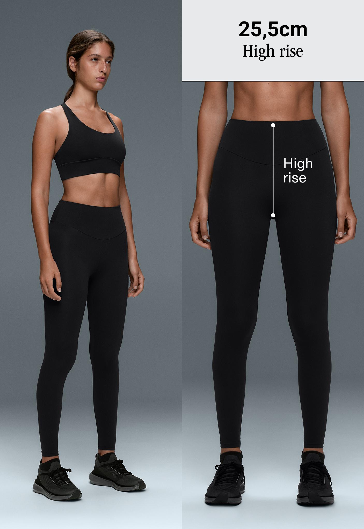 Comfortlux high-waisted ankle-length leggings — BLACK