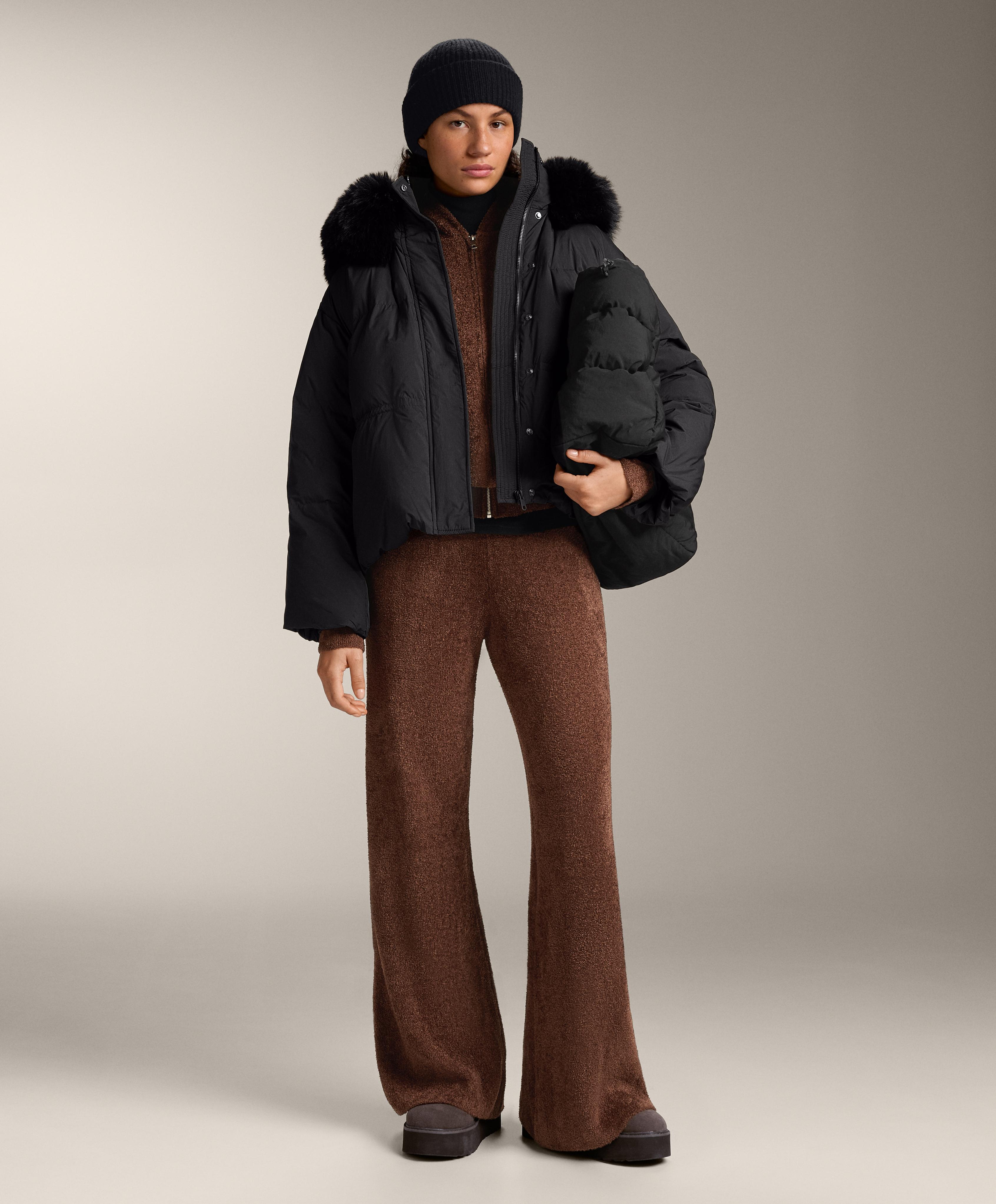 Thick chenille flare trousers Thick chenille flare trousers