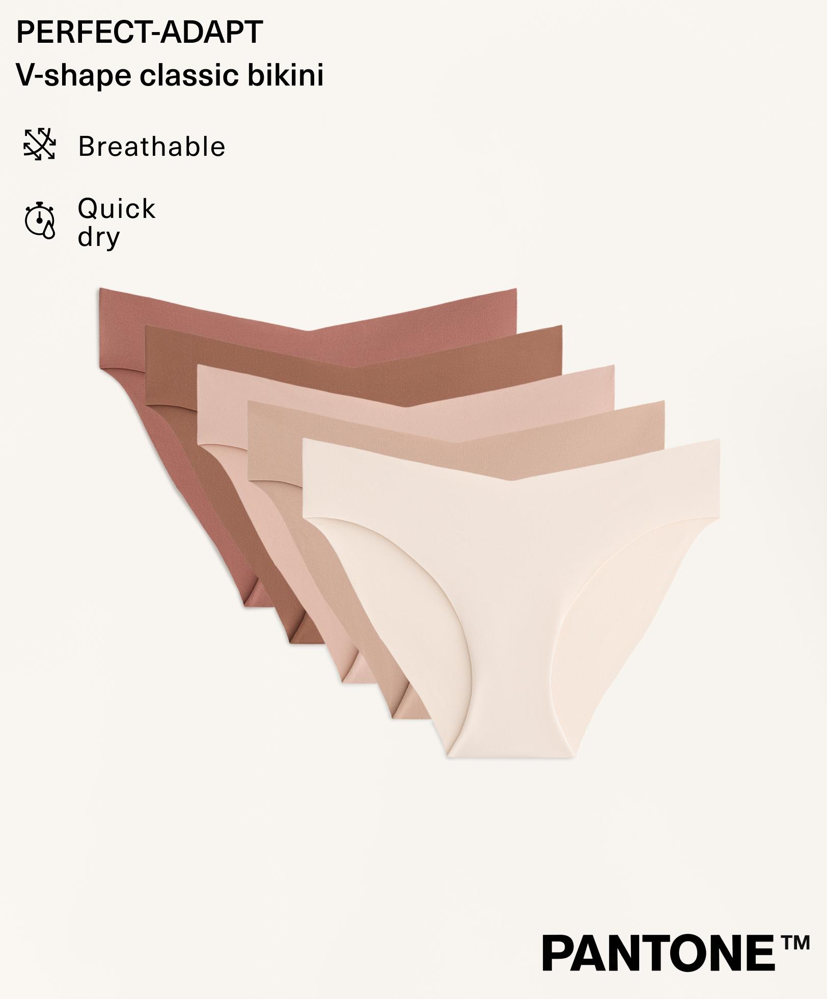 5 bragas clásicas mezcla poliamida invisible PANTONE™ corte V