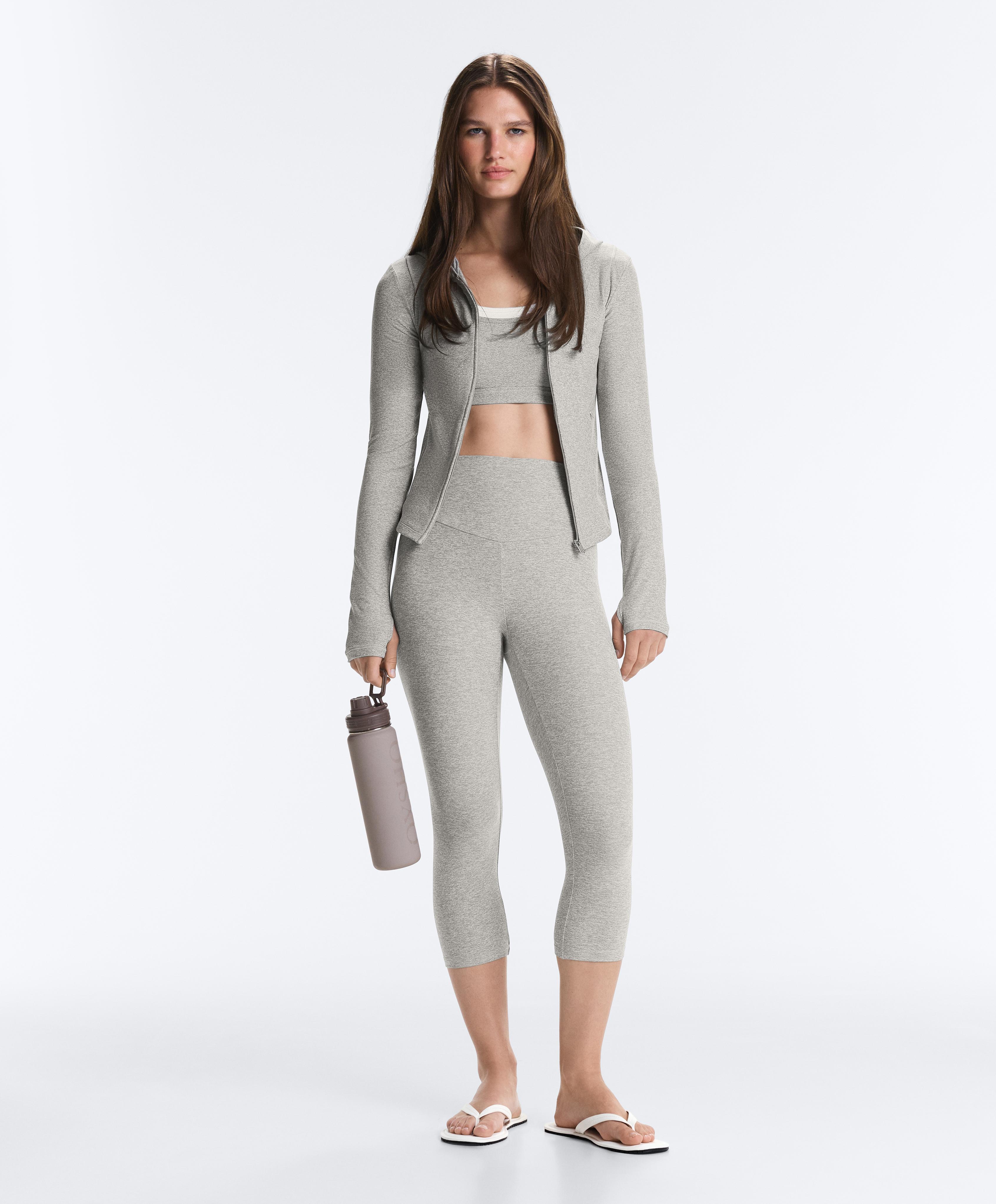 Technical marl hooded jacket — GREY MELANGE