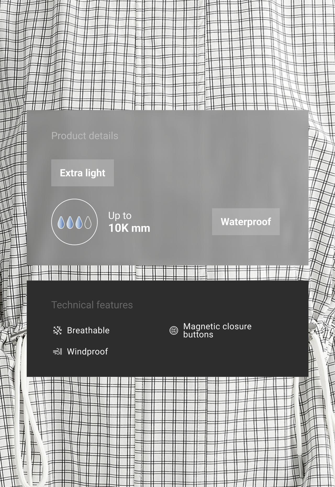 Extra lightweight 10k waterproof jacket — PALE ECRU