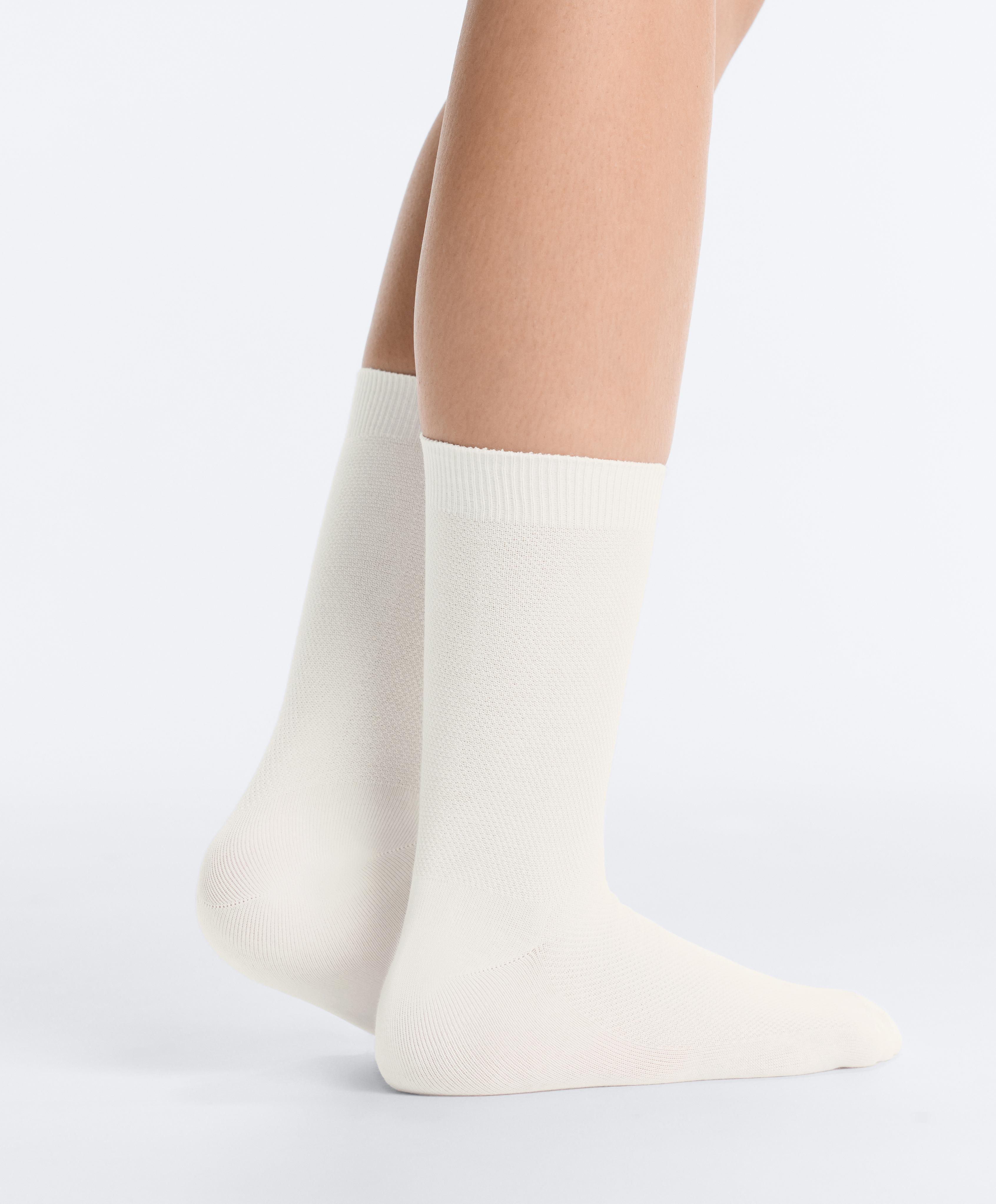 3 pairs of cotton blend classic pique socks — YELLOW