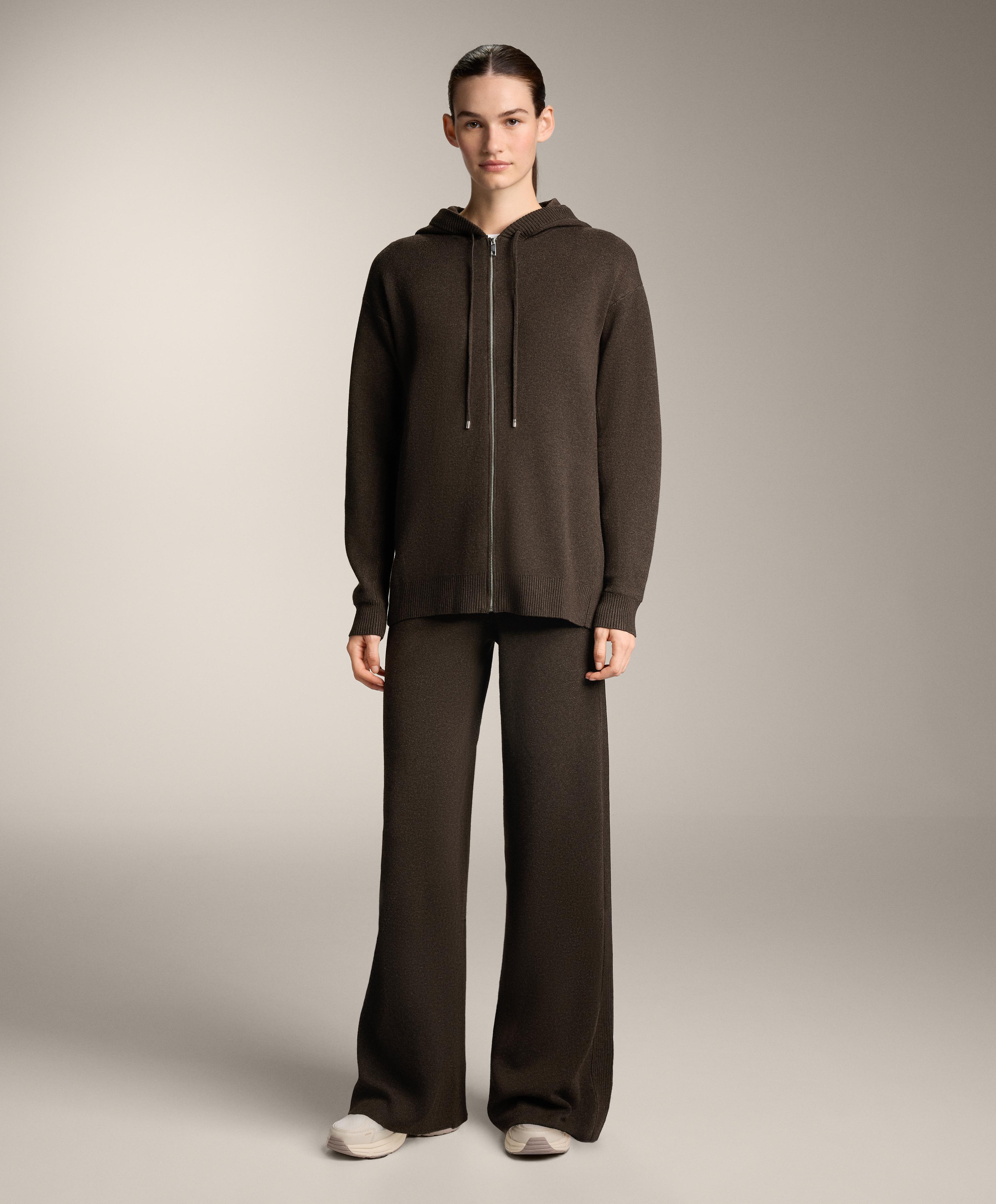 Long knit hooded jacket - Sale