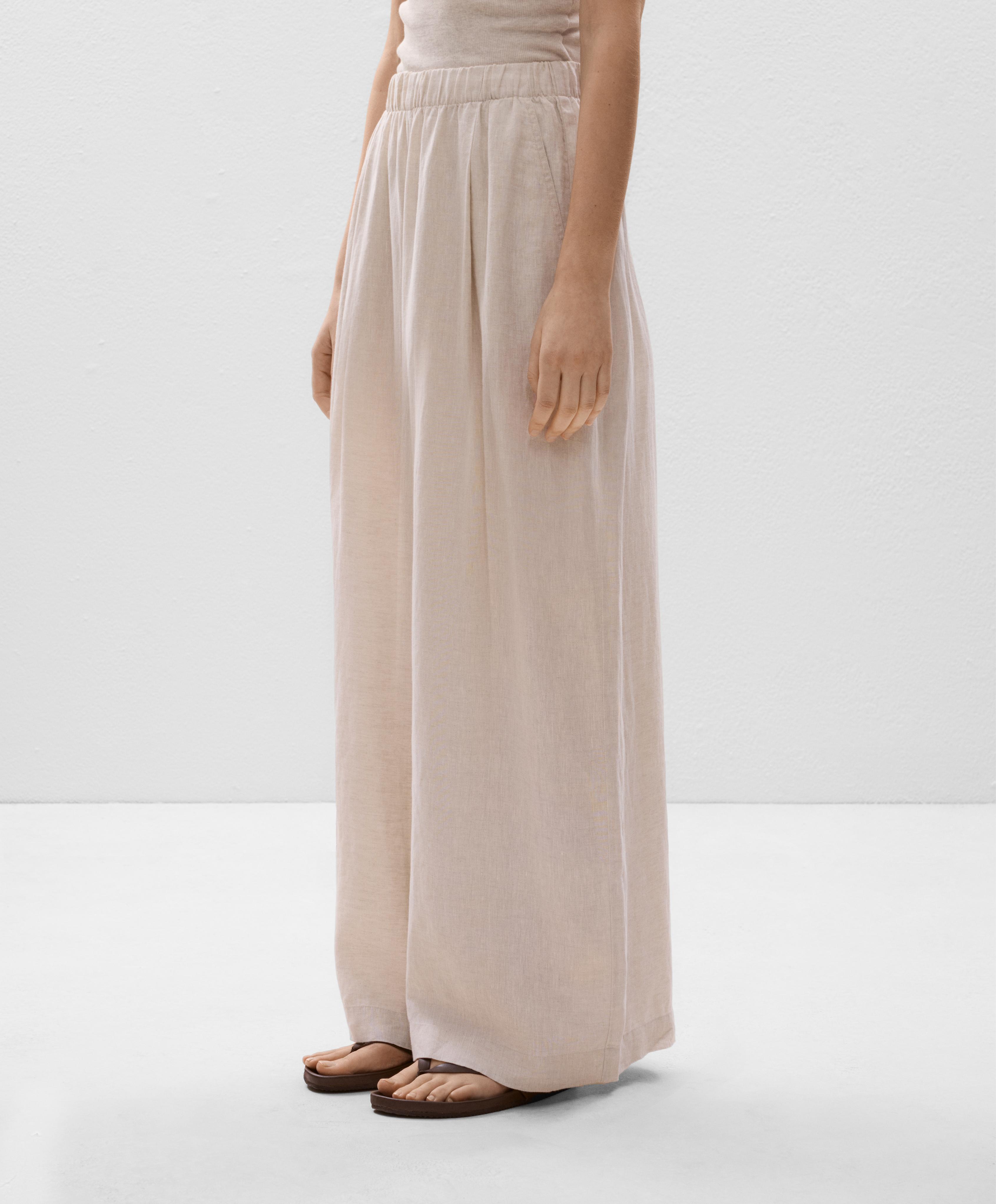 100% linen wide-leg trousers 100% linen wide-leg trousers