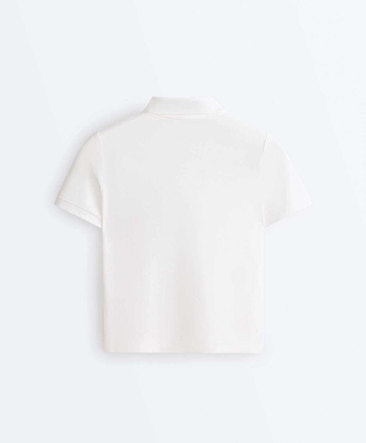 Slim-fit piqué cotton polo shirt — WHITE 
