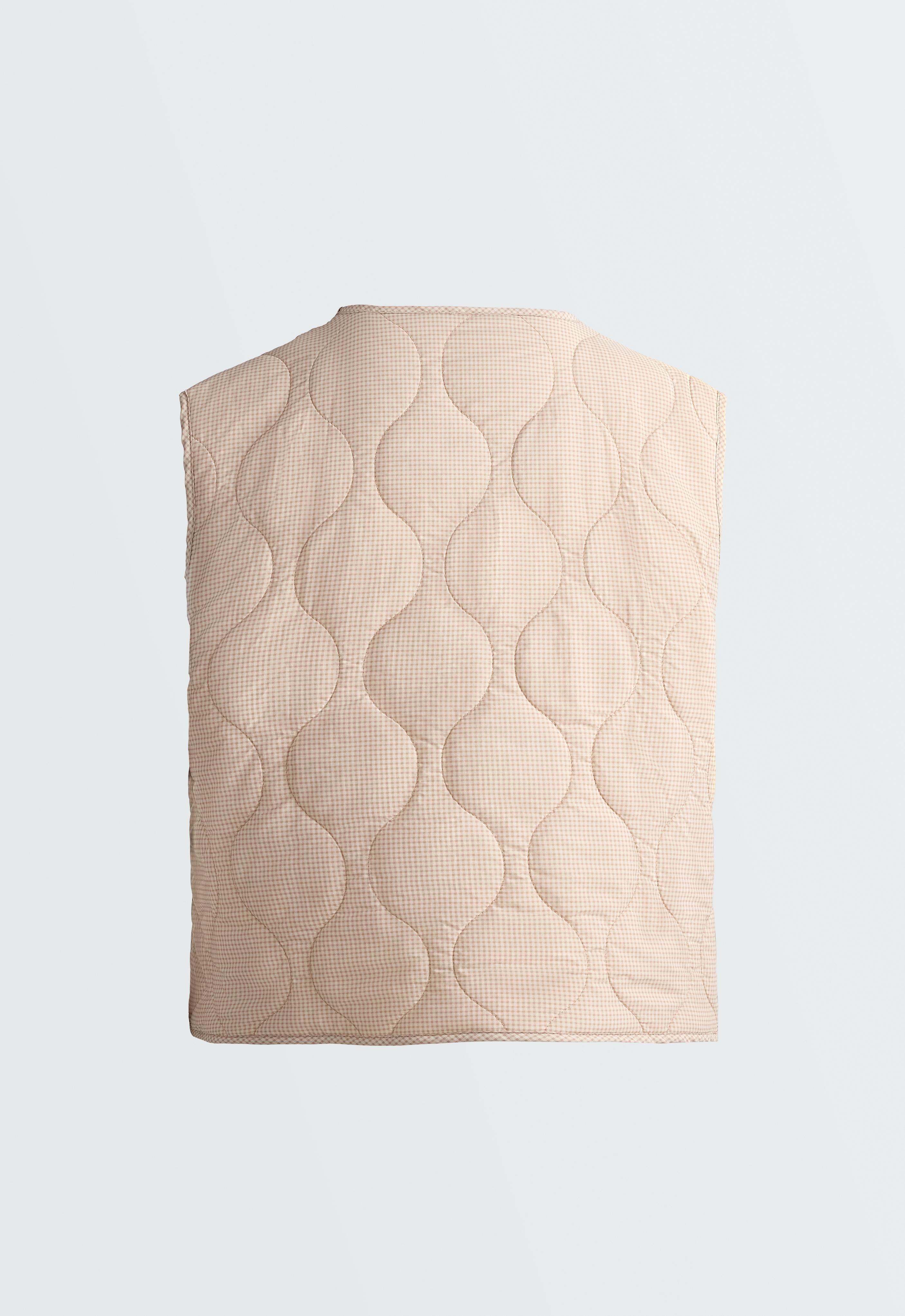 FELLEX® AEROGEL padded gingham gilet — BEIGE