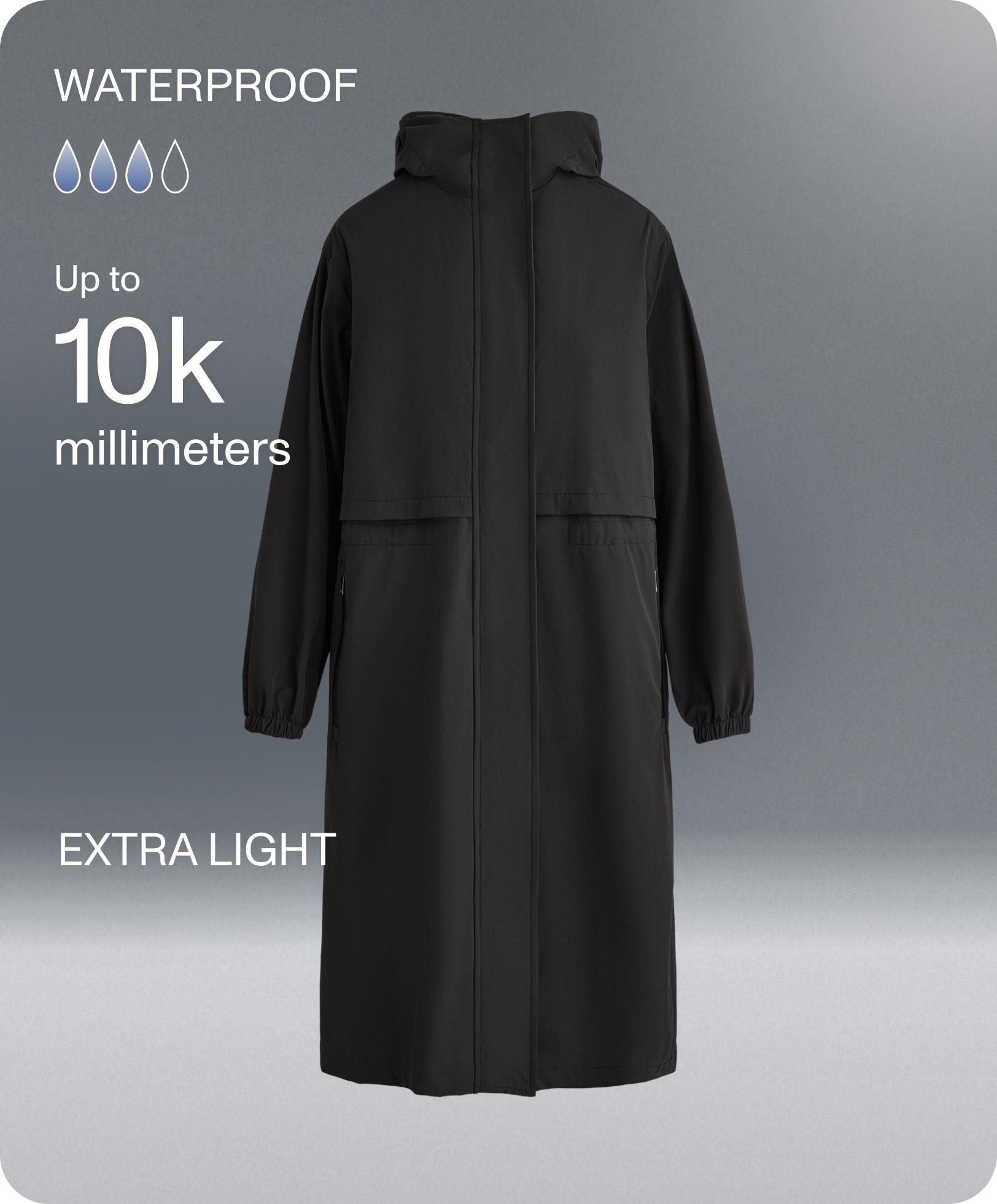 10k extra lightweight long waterproof jacket