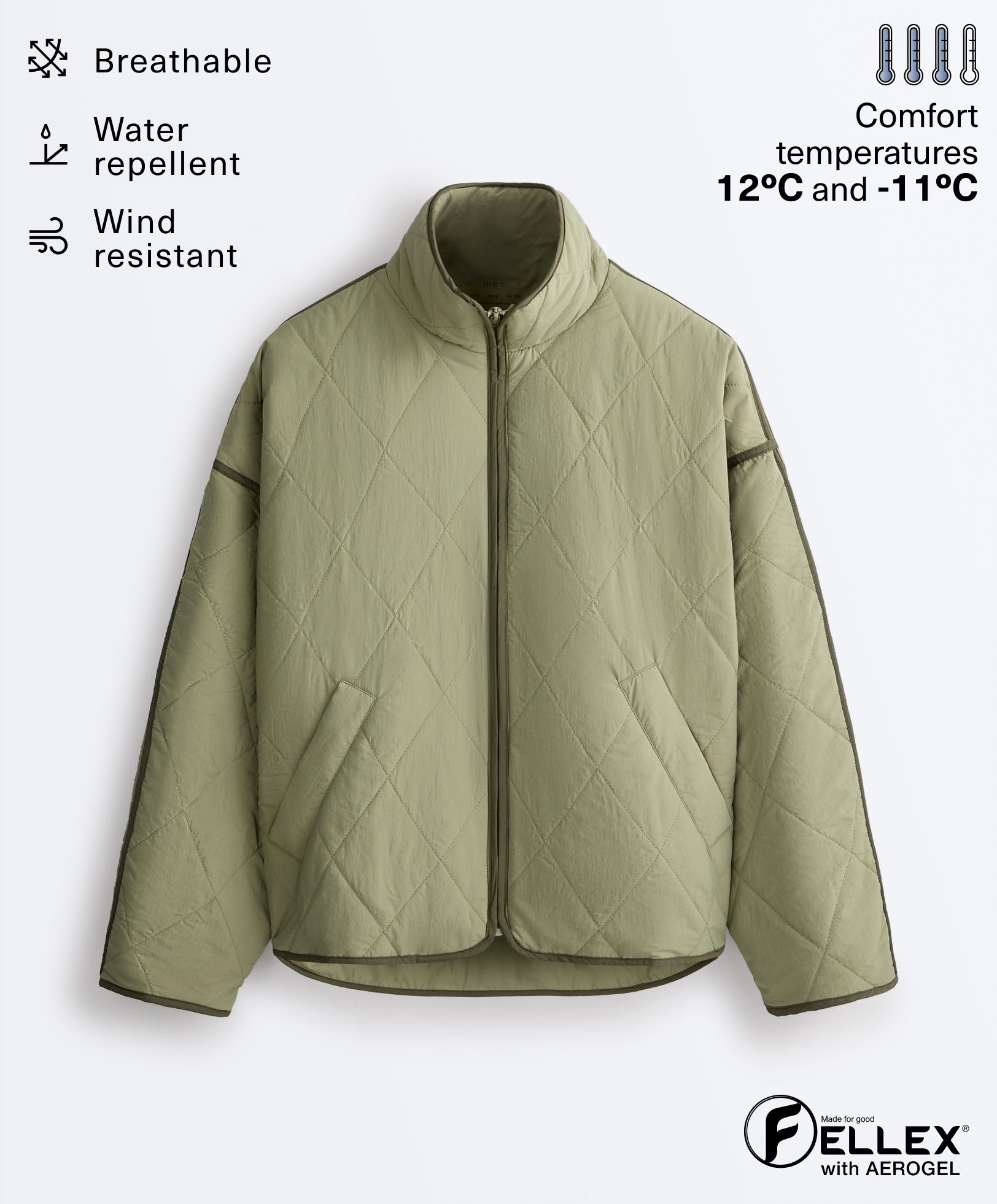 Water-repellent FELLEX® AEROGEL padded jacket — WASHED APPLE GREEN