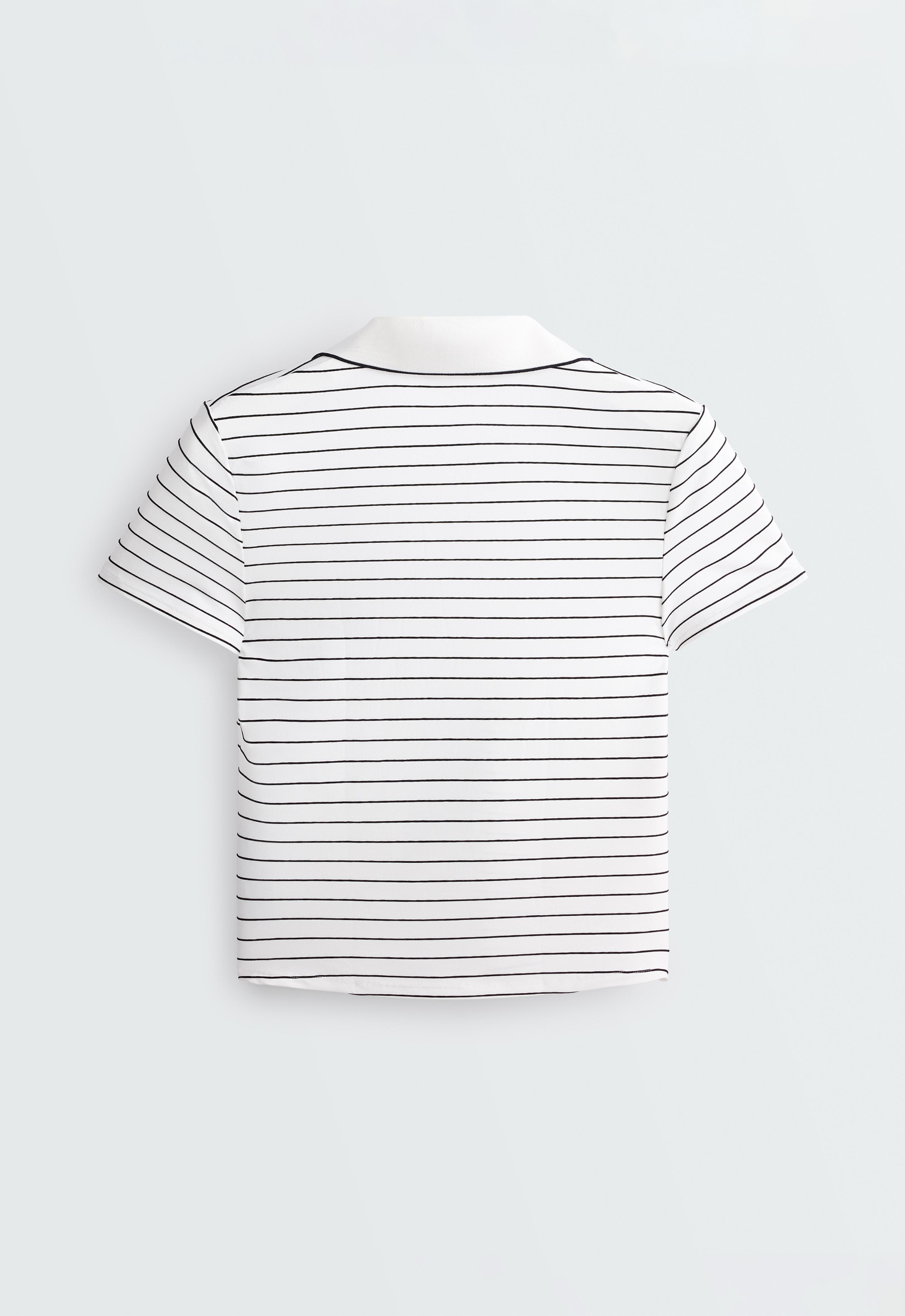 Striped Comfortlux short-sleeved polo shirt — WHITE